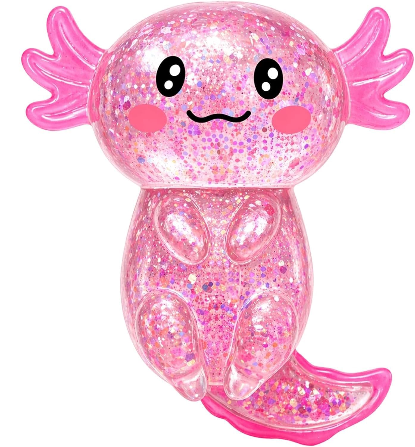 Axolotl Squishys Stress Relief Toy,Fidget Toys for Kids Youth Adult,Cute Malts Sugar Axolotl Toy Adults,Soft Squeeze Sensory Toy for Kids and Adults,Handheld Stress Ball for Anxiety and Focus Pink