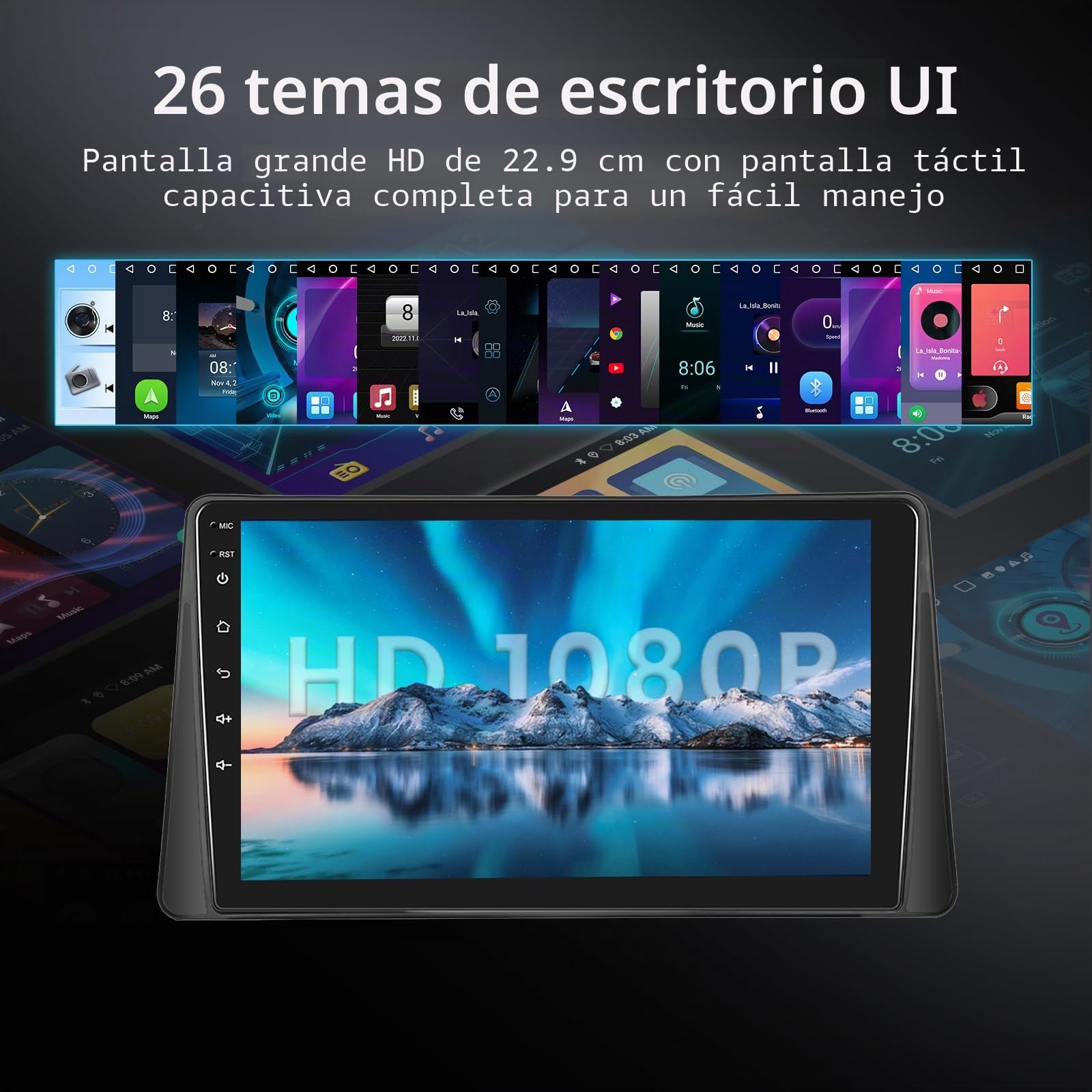 Hodozzy 2G 64G Radio para Renault Megane 2 2002-2009 con Carplay Inalámbrico Android Auto, Android Radio Coche 9 Pulgadas Pantalla Táctil GPS Bluetooth WiFi FM RDS, Control del Volante Cámara