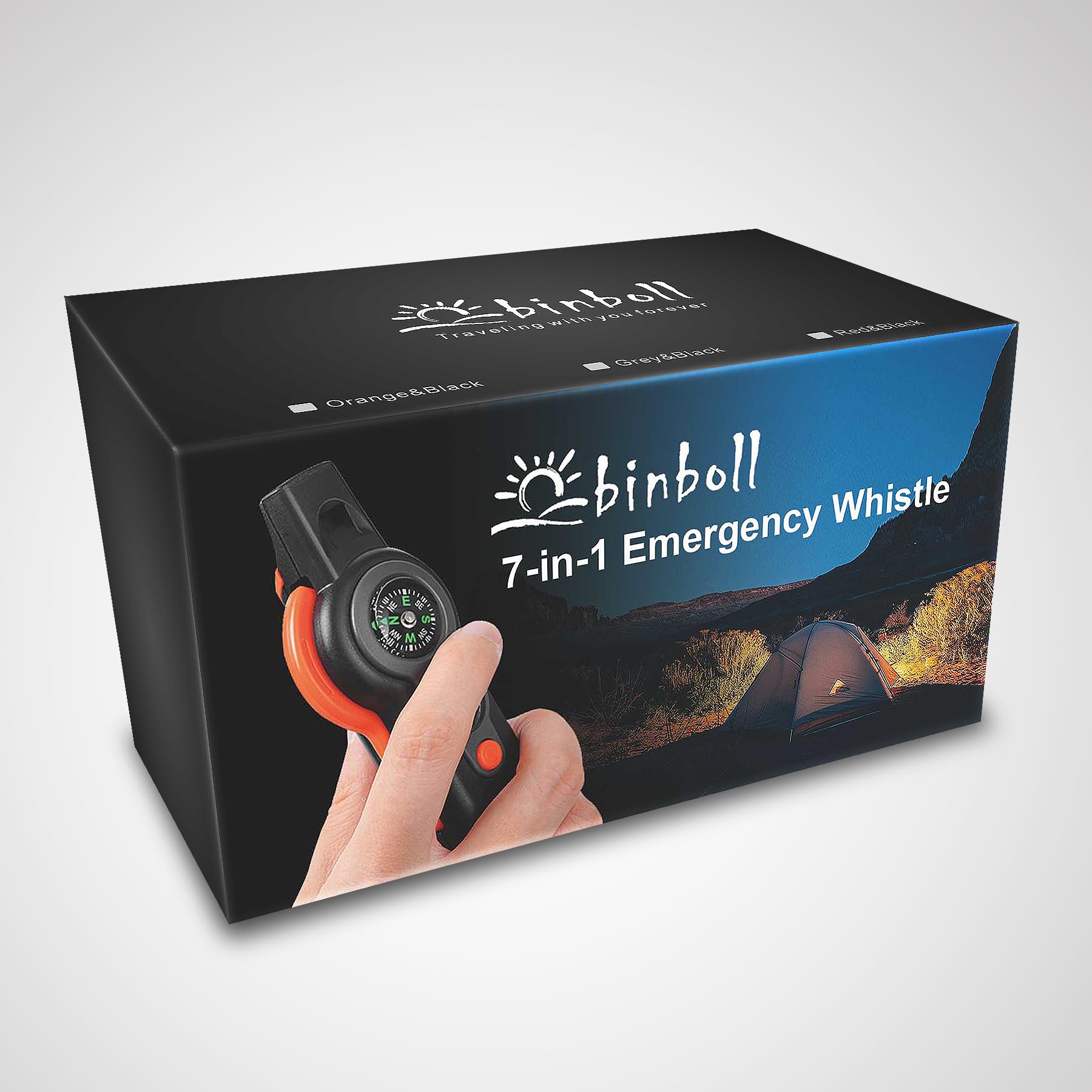 Silbato con función de Supervivencia de Emergencia, Silbato de Seguridad Multifuncional para Exteriores con cordón, Ideal para Kayak, canotaje, Senderismo, Camping, Escalada, Caza, Pesca
