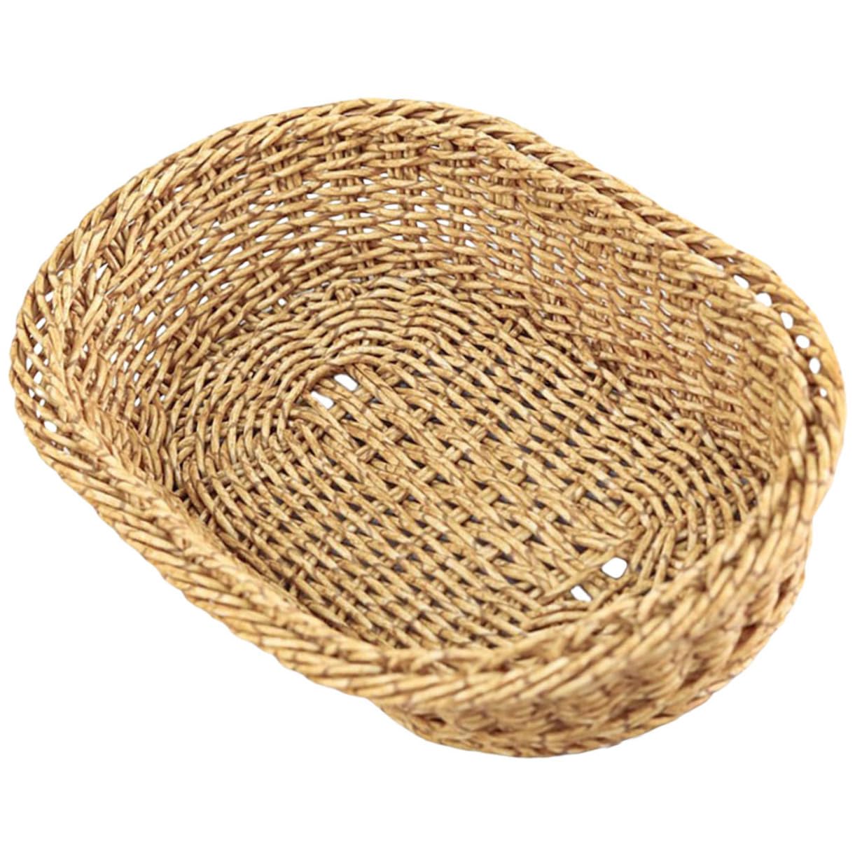 BRIGHTFUFU Plastic Khaki Fruit Basket, Modern Rectangular Storage and Decoration