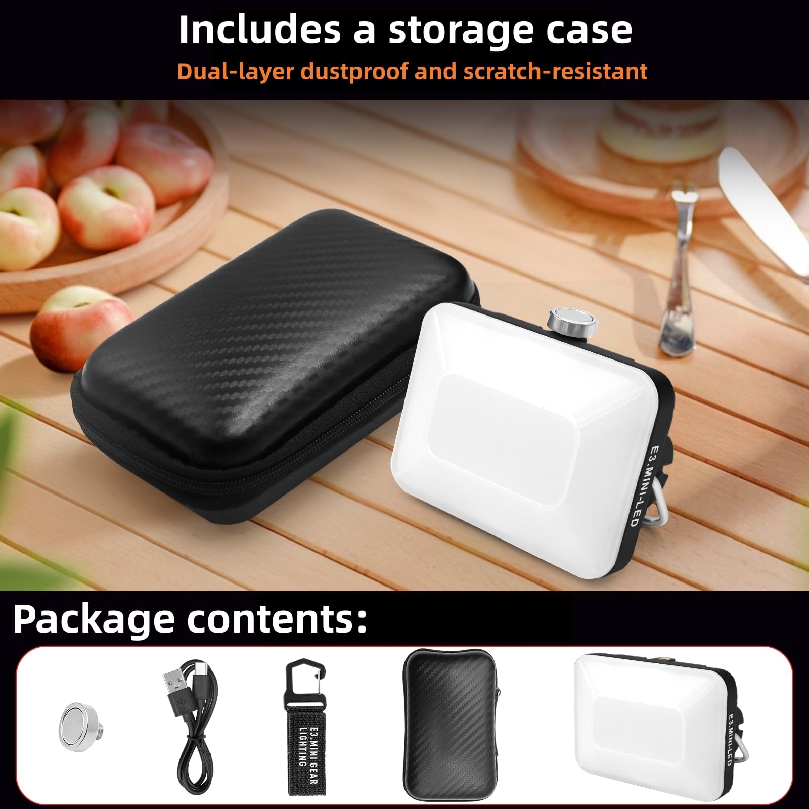 DOTWISE Linterna de camping recargable, 50000 mAh, máximo 850 lm, 6 modos de atenuación continua y 3 opciones de montaje, IP54 impermeable, luces de camping para cortes de energía, senderismo