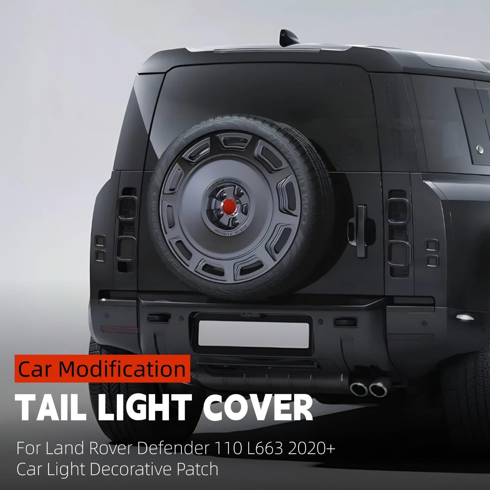 Cuifati Copertura Fanale Posteriore per Land Rover Defender 110 L663 2020+ 6 Pezzi Trasparente Grigio ABS Paraluce Freno Decoro Sostitutivo