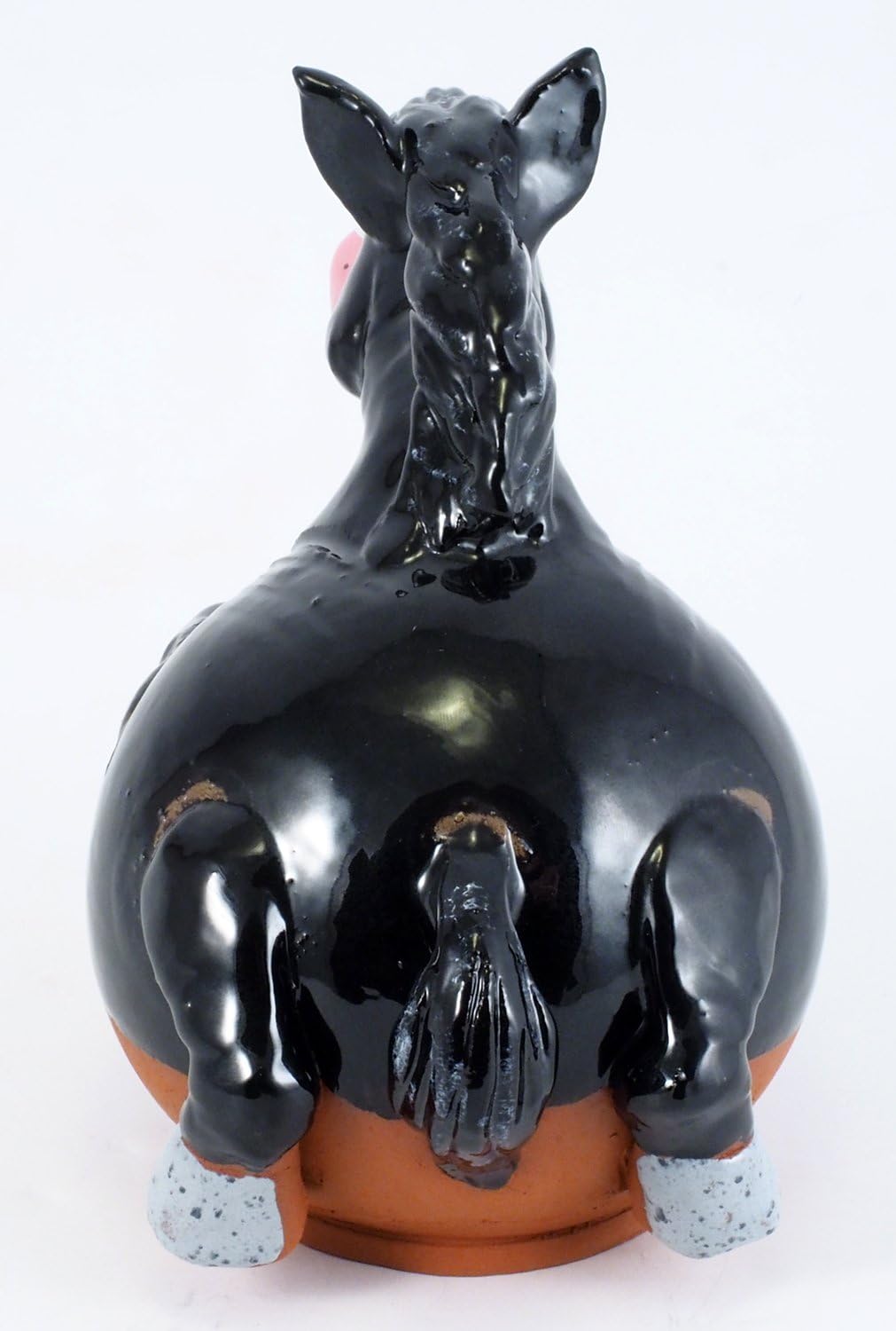 Ceramic Decoration for Garden and Yard | Outdoor Ornament with Stake | Black Horse | GKR69BL