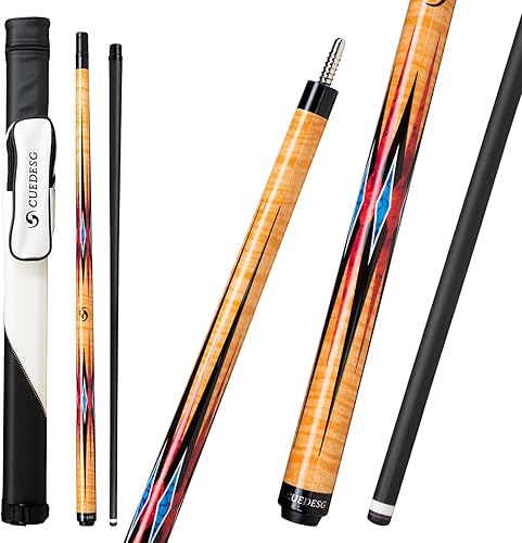 Miniatura 19 de Palo de taco de piscina de fibra de carbono 0.413 in/0.465 in/0.492 in, palo de piscina de baja desviación, palo de taco profesional con estuche