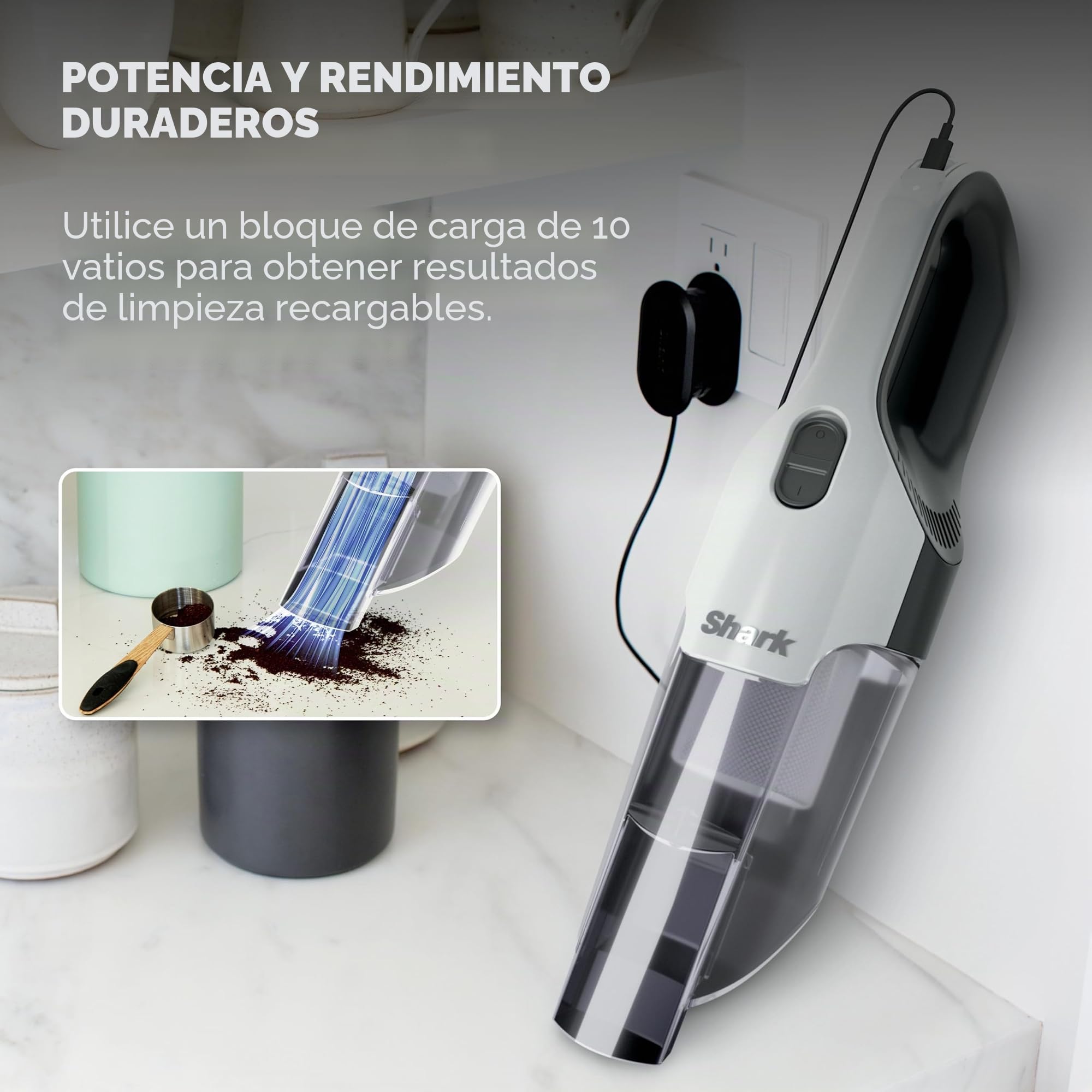 Shark Cyclone - Aspiradora de mano PET con succión HyperVelocity, potente recogida de pelo de mascotas, ligera, taza de polvo XL, incluye herramienta de tapicería, herramienta para hendiduras de 8