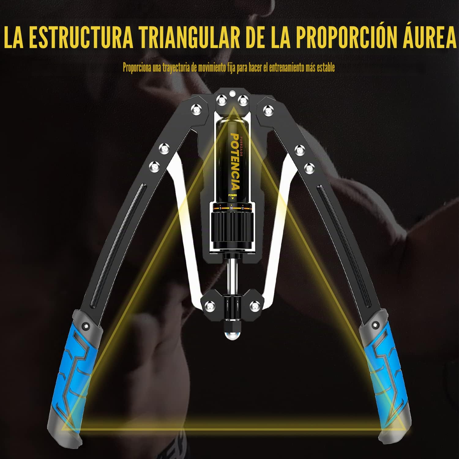 LEJIEYIN Barra Twister de Potencia Hidráulica Ajustable 10-200 kg, Doble Muelle Hidráulico para la Musculación de Pectorales y Hombros