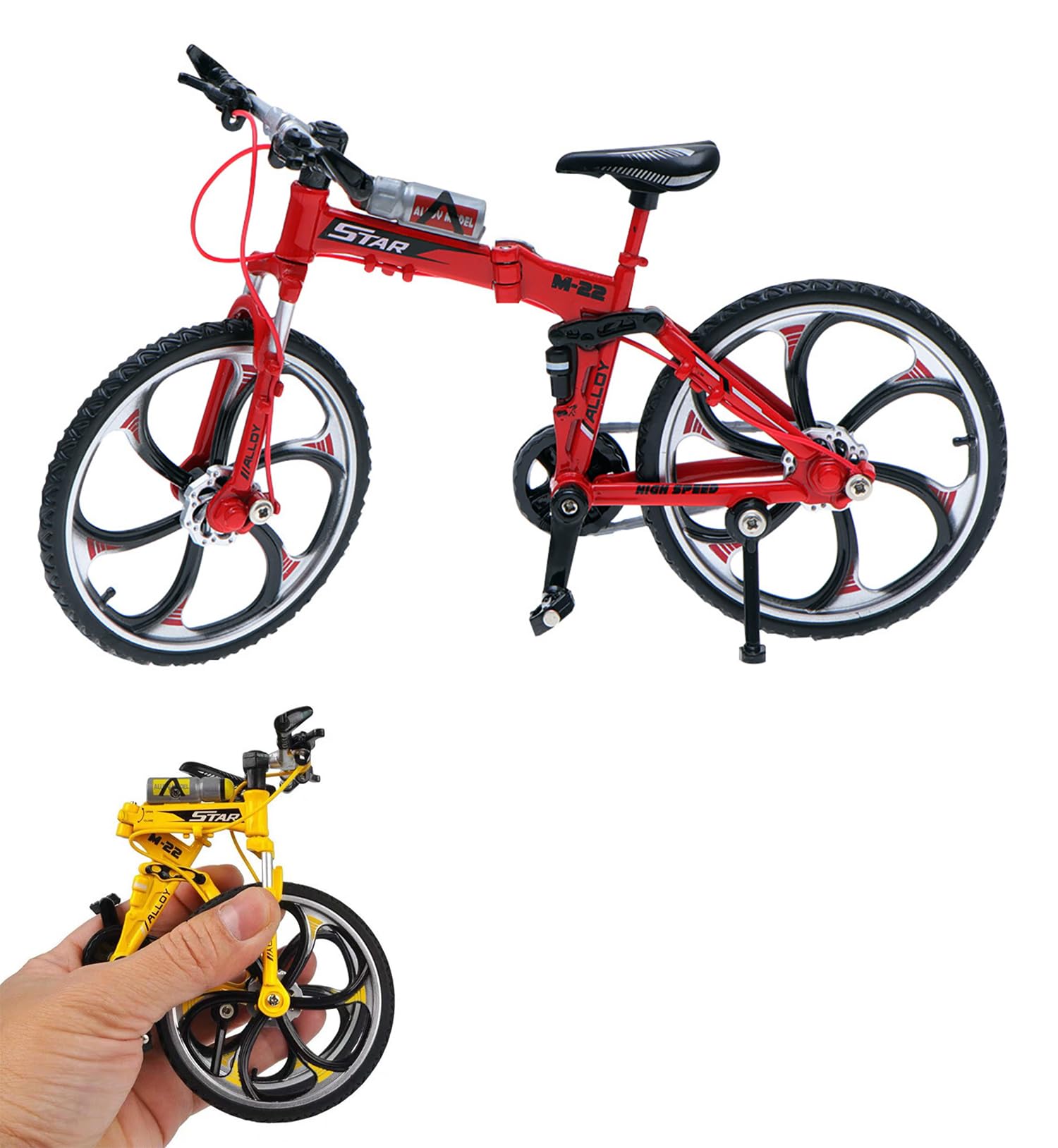 Magicwand 1:8 Scale【Toy-Miniature】 Die-Cast Alloy Based Racing Toy Foldable Bicyle Fully Working Model for Collectors【Random Color】