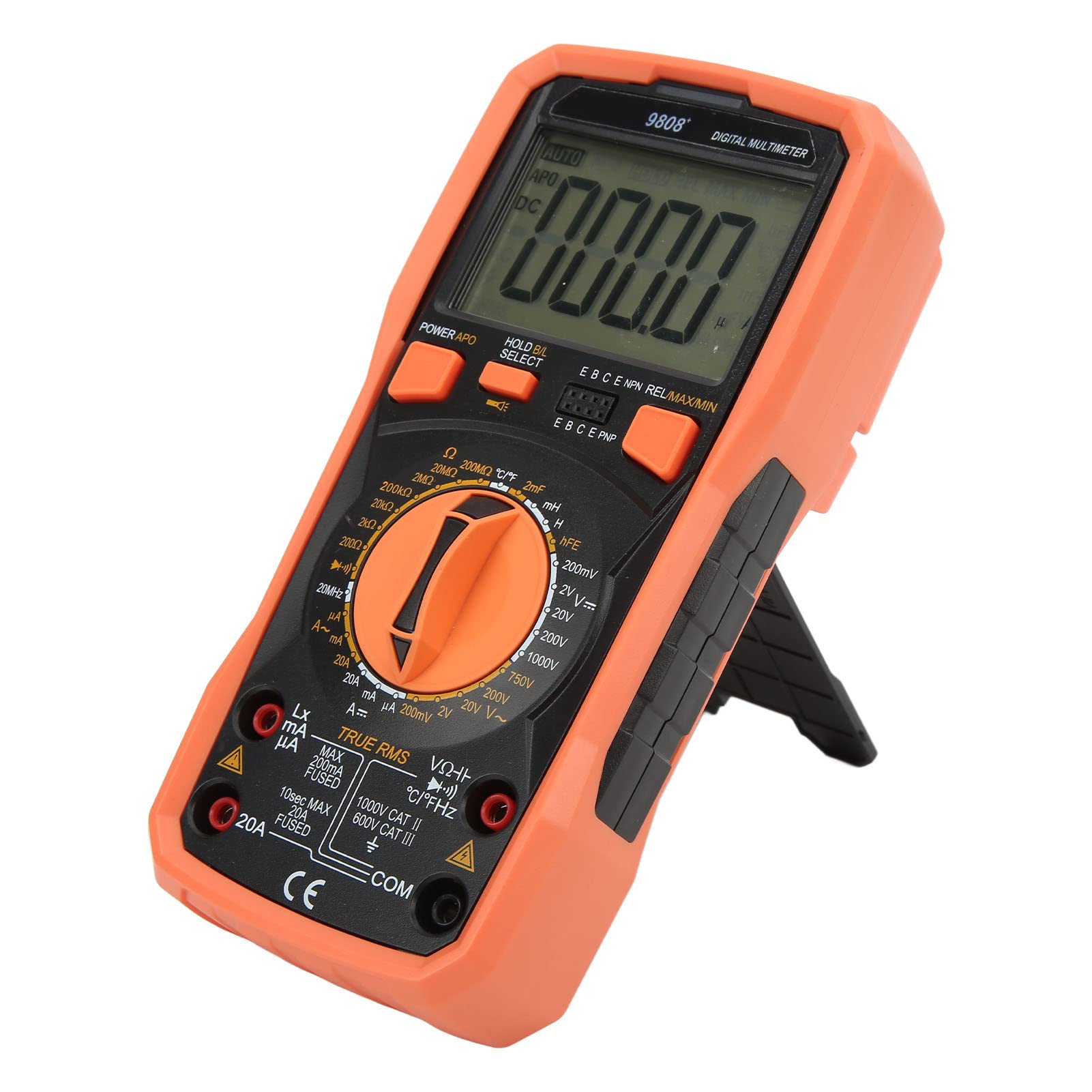 9808+ Accuratezza Ad Alta Precisione Digital Multimetro Multifunzionale Tester Elettrico Misurazione della Corrente di Tensione di Tensione AC CC Capacità