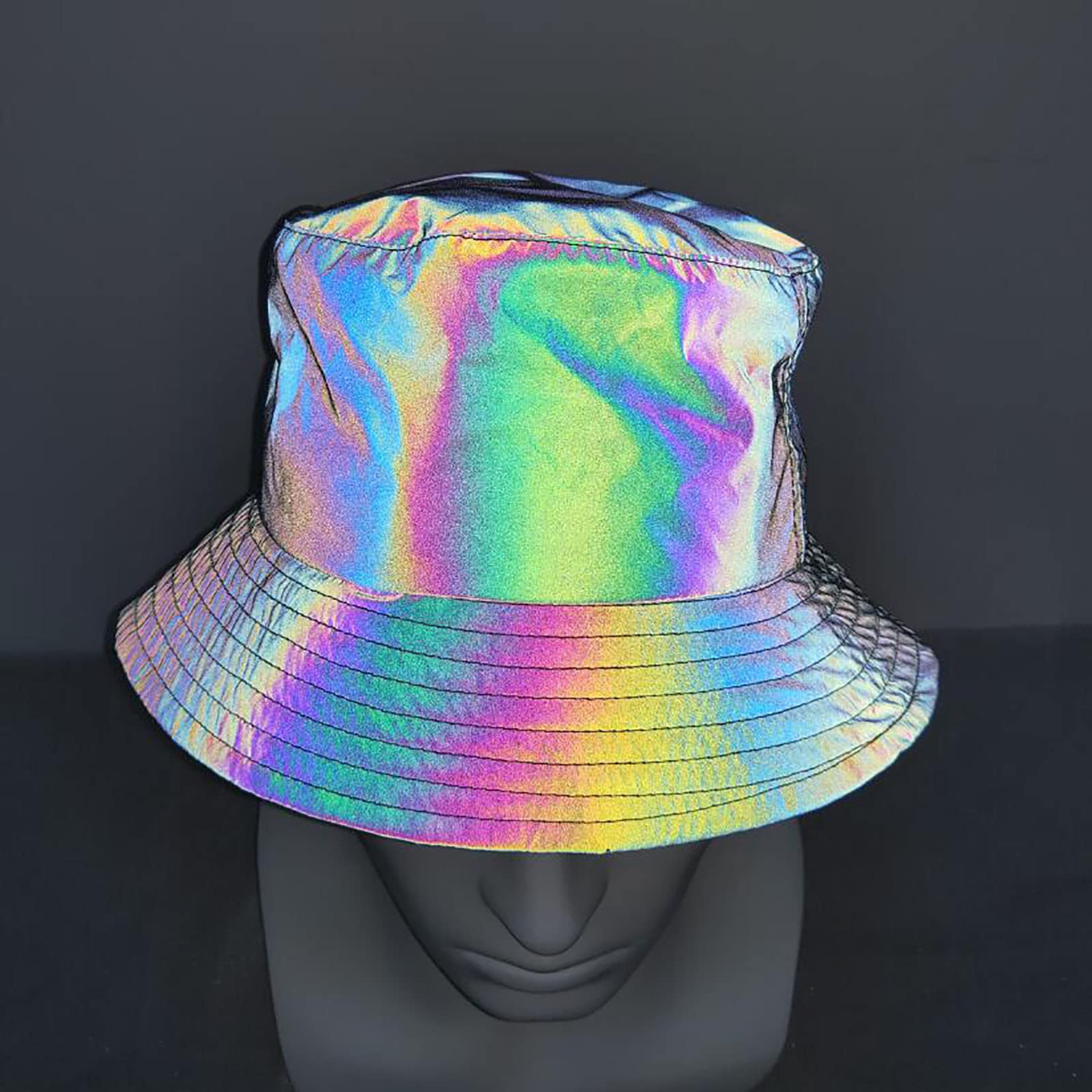 Chapeaux de Seau Réfléchissants Crème Solaire Panama Chapeau Hommes Sunbonnet Chapeau de Pêcheur en Plein Air Chapeau de Plage Hip Hop,Reflective,58cm/22.8in