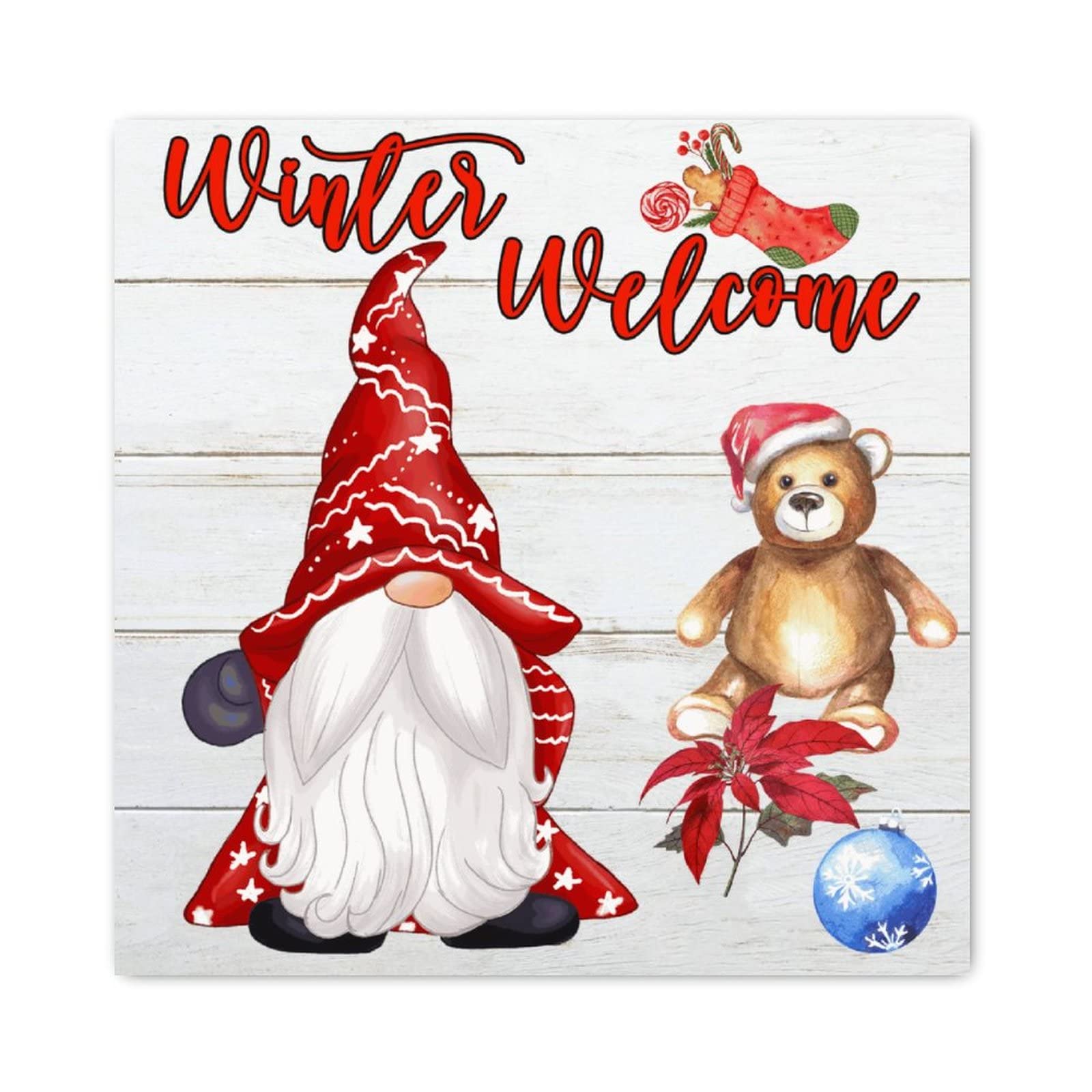 Panneau mural en bois Welcome Noël pour une entrée de maison accueillante et chaleureuse