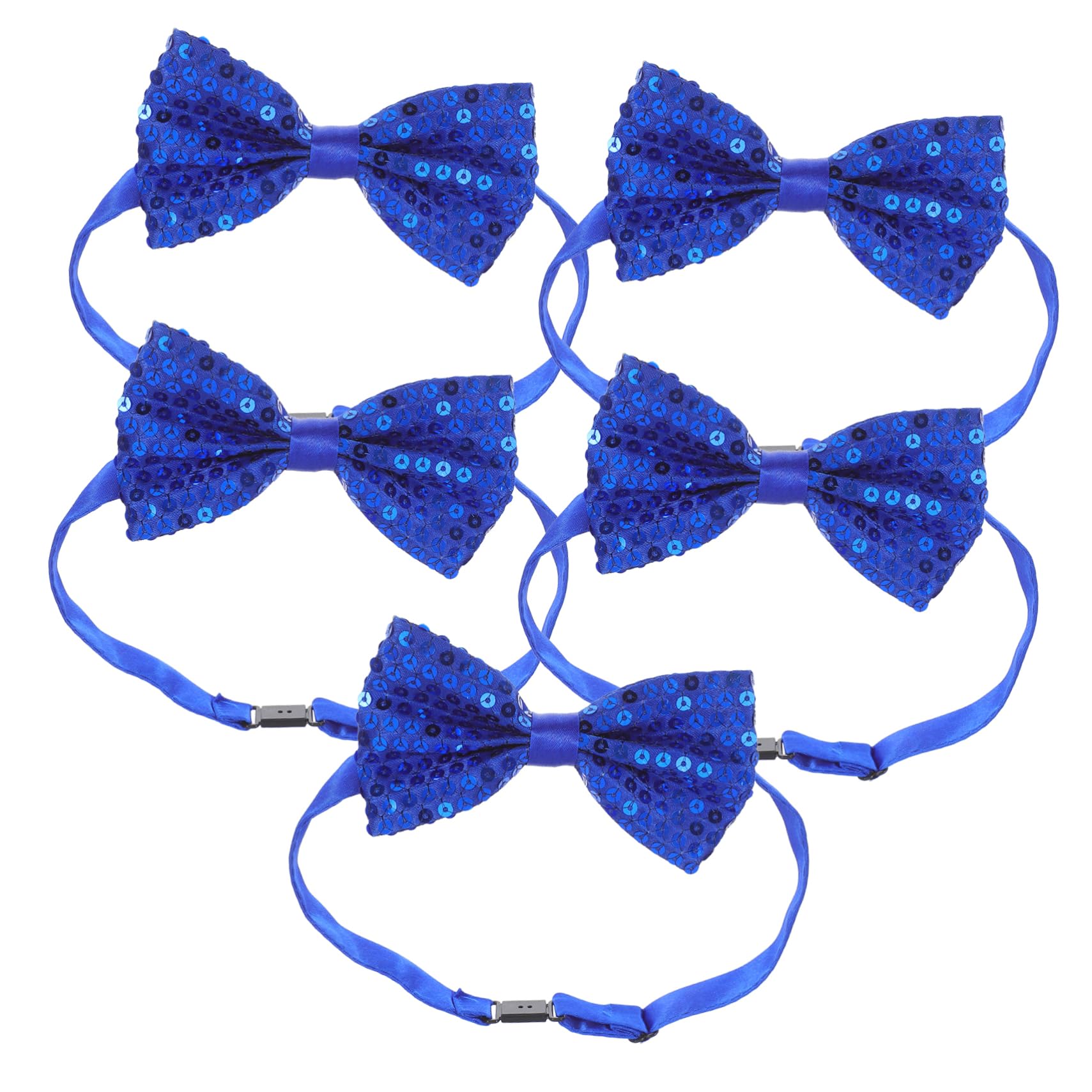HOMSFOU 5pcs Children's Sequin Bow Ties Sparkly Bridesmaid Hair Ties for Boys Tuxedo Bow Graduation Daily Wear