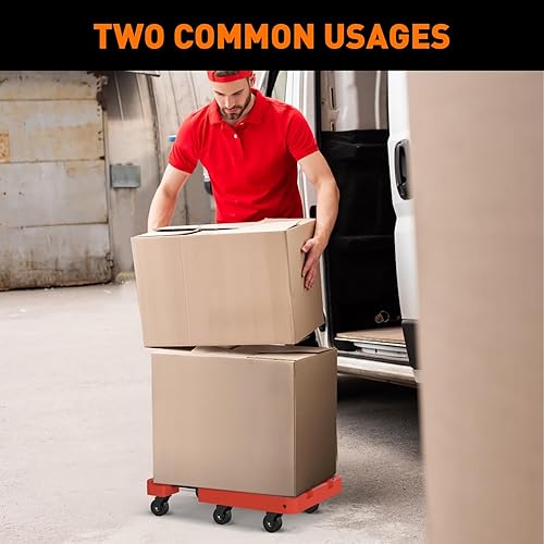 Miniatura 6 de Ronlap Camión de mano plegable, carrito plegable para mudanza, carrito de equipaje resistente de 500 libras, carrito de plataforma portátil plegable