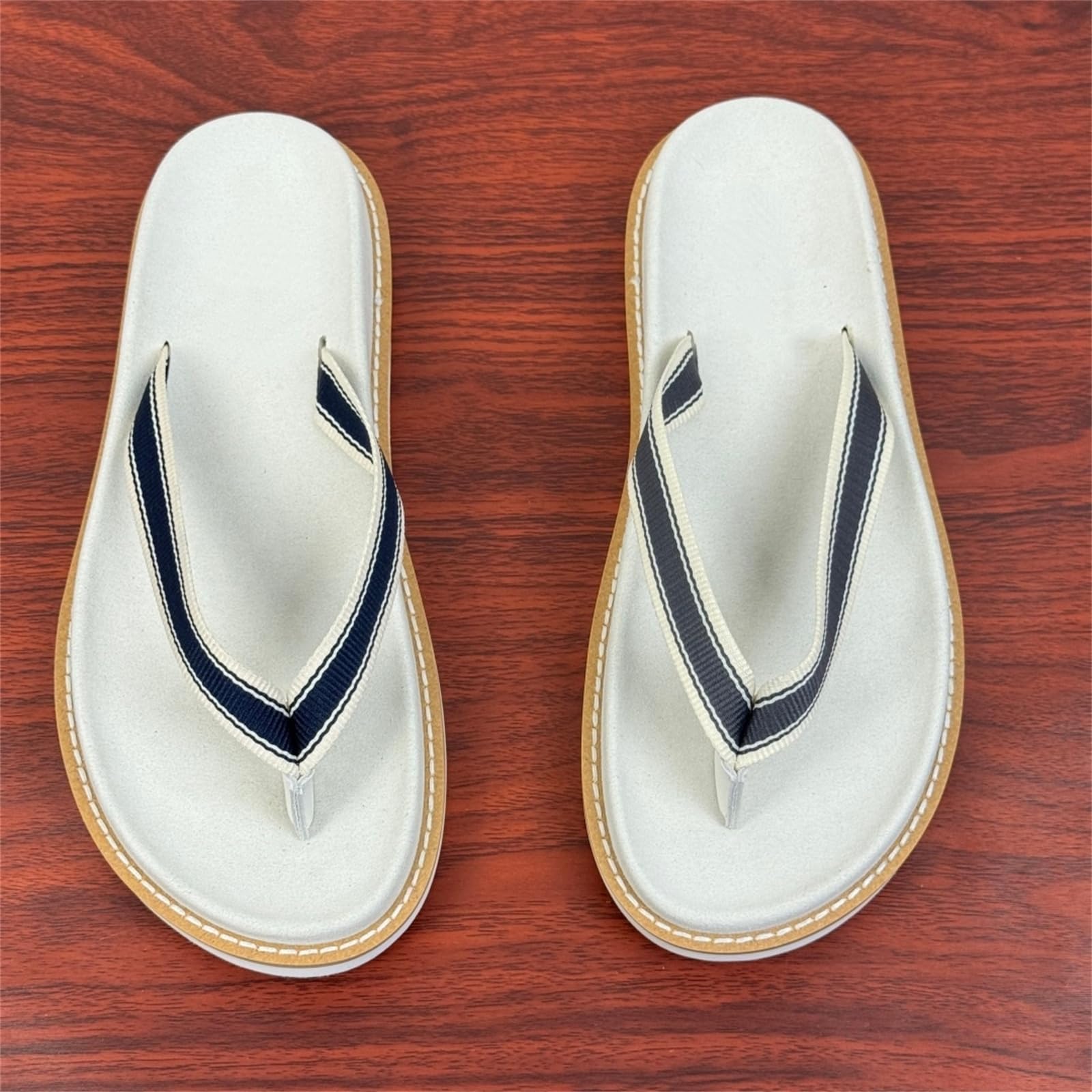 Slides Unisex Poliéster Ante Cruz Correa Chanclas, Plataforma Cosida Tanga Sandalias para Hombres Desgaste Al Aire Libre Diario Casual-blue-38