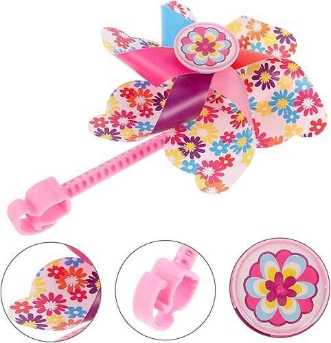 Miniatura 7 de Wakauto - Manillar de bicicleta, diseño de flores, para niños, color rojo