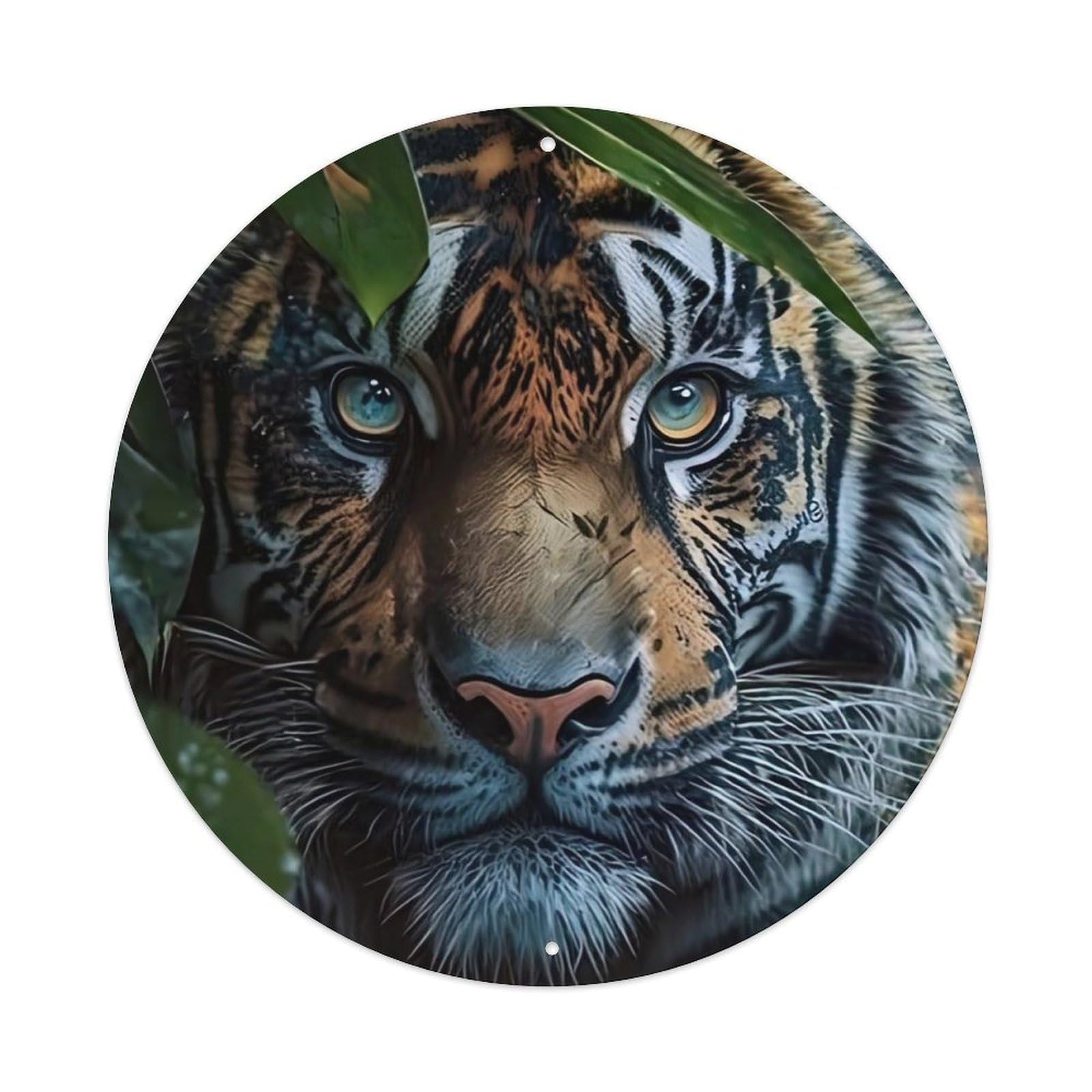 Animals Artwork Sumatran Tiger Vintage Metal Tin Sign Plaque Wall Decor for Cafe, Club Bar, Office, Garden Metal Poster 8x8Inch