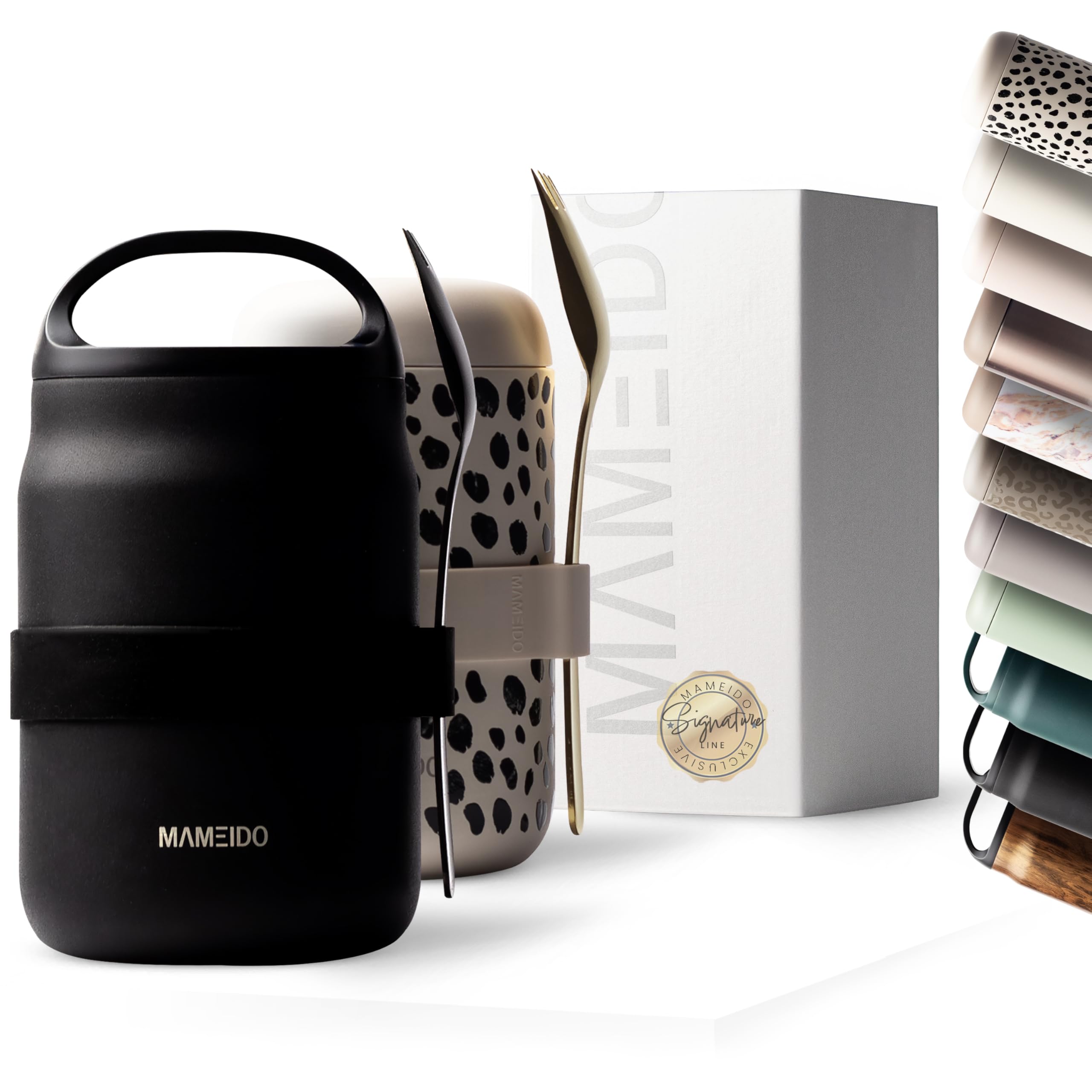 MAMEIDO Insulated Food Jar 800 ml (Rich Black)