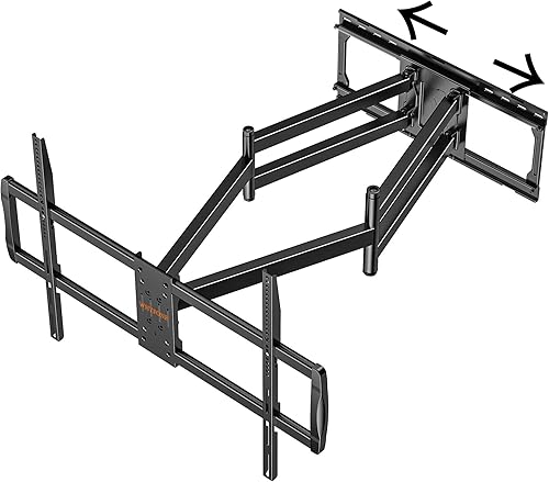 Miniatura 10 de Soporte de pared giratorio de brazo extra largo con extensión de 42 pulgadas, soporte de TV resistente de movimiento completo para pantallas de 37 a