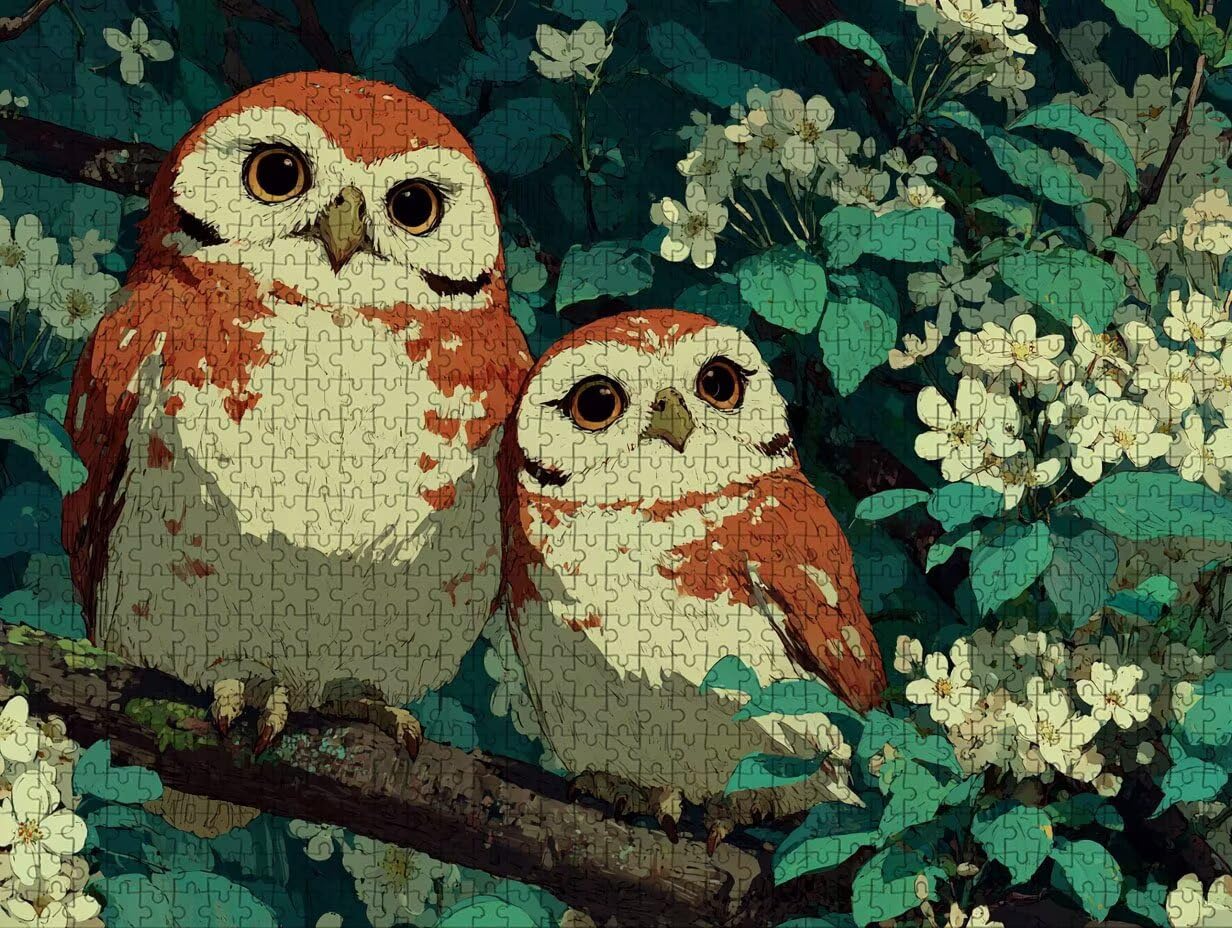 Eule Holz Puzzles 156x105cm, Blume Jigsaw Puzzles 5000 Teile für Erwachsene Mit Box, EIN Herausforderndes Rätsel Game, Farbenfrohes Legespiel, Geeignet für die meisten Gruppen, Geschenke, 3-3537