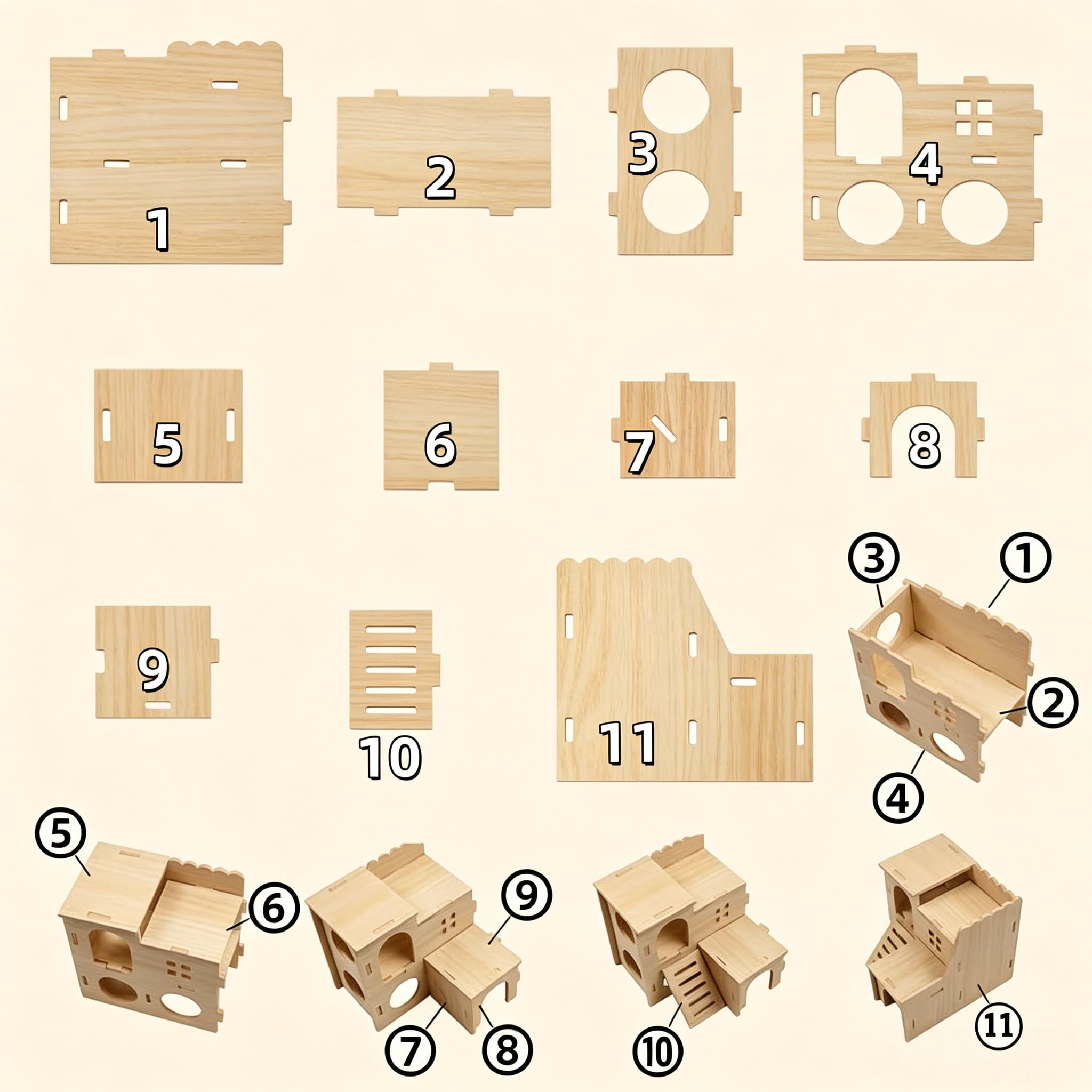 Juego de 26 accesorios para jaula de hámster, juguetes de cobayas, rueda silenciosa para hámster, juguetes para masticar ratas, casa de madera y botella de agua para cobayas, chinchillas, jerbos