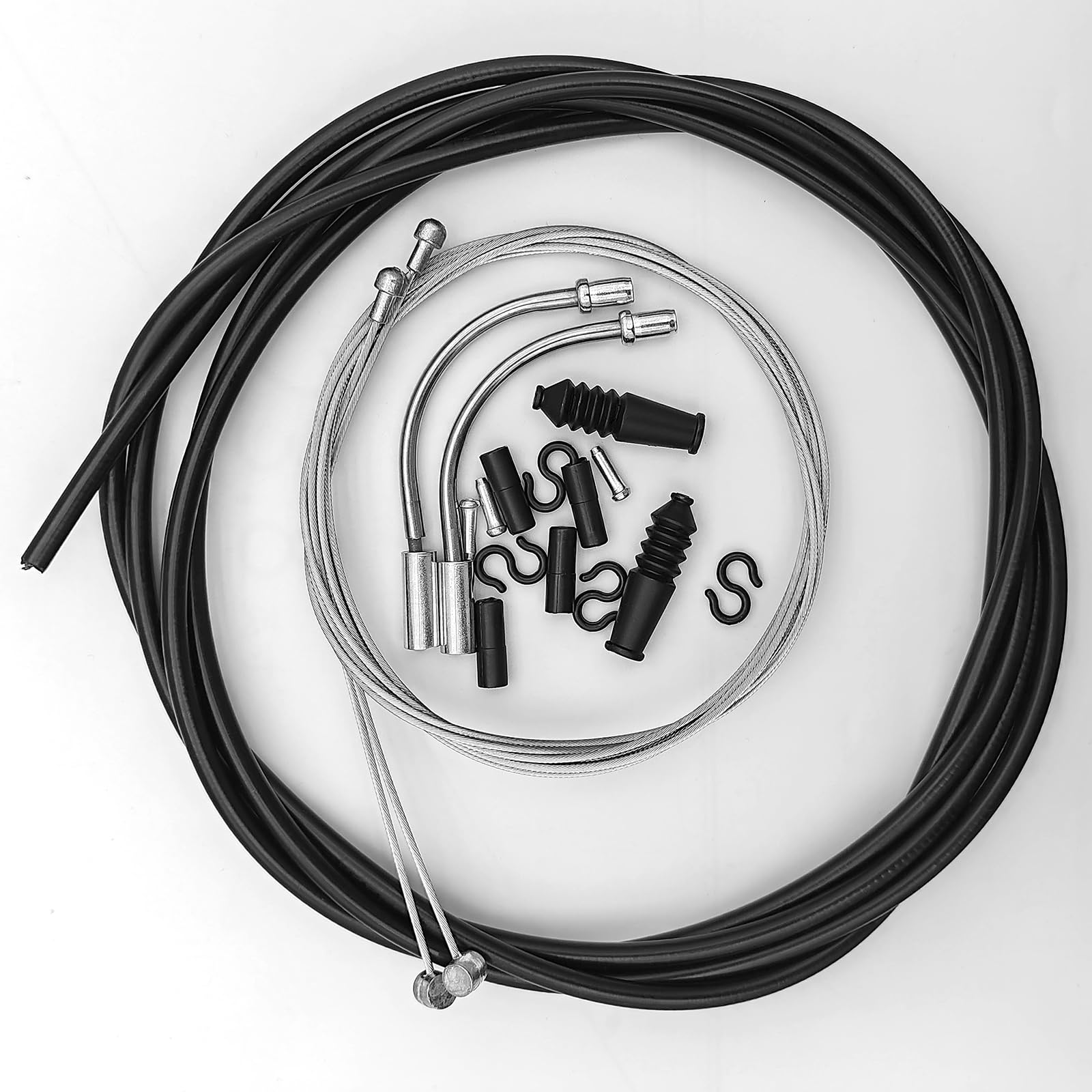 Set di cavi freno per bicicletta Gemtte, 2 set di Bowdenzug universali per bicicletta e cavo del cambio, set di cavi freno per bicicletta con 2 V-Bremskrümmer (90 gradi) per mountain bike, bici da