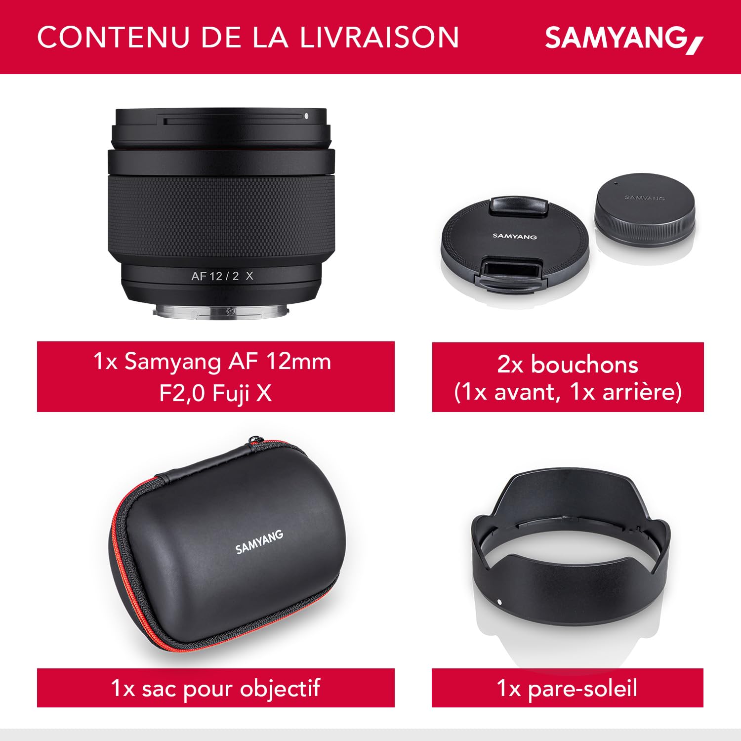 Samyang Objectif AF 12 mm F2,0 Fuji X - Focus ultra grand angle focale fixe pour Fujifilm X-Mount APS-C Lumineux pour appareils photo Fuji X Mount X-T4 T3 X-T30 X-T20 X-E4 XE3 X-Pro 3 X-H1