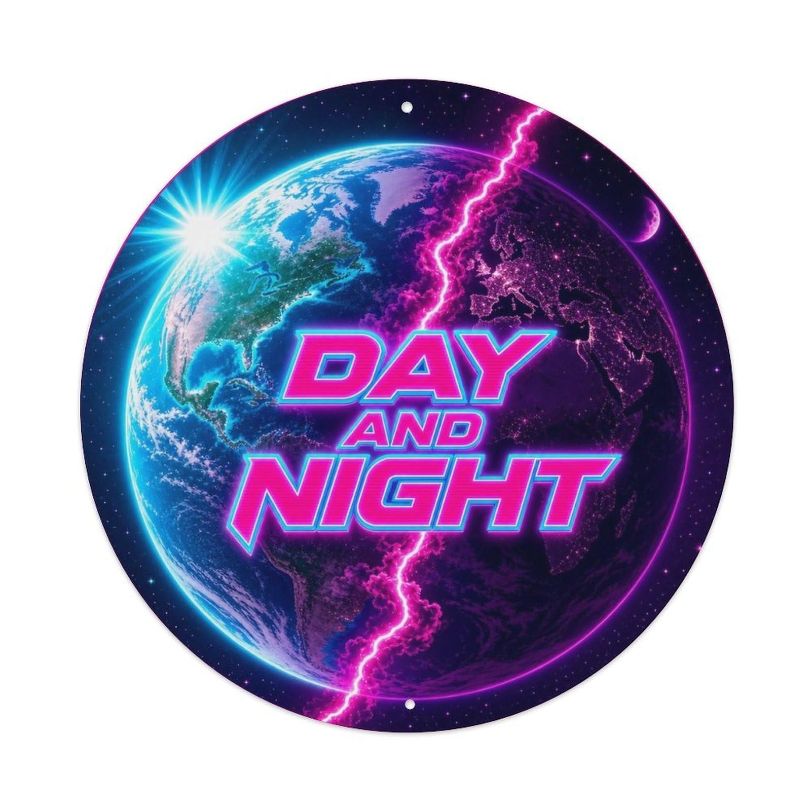 Earth Day Night Astronomy Space Exploration Cosmos Metal Tin Sign