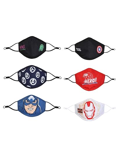 Bodycare Kids Boys Face Mask Print-3 and Print-4 Pack of 6