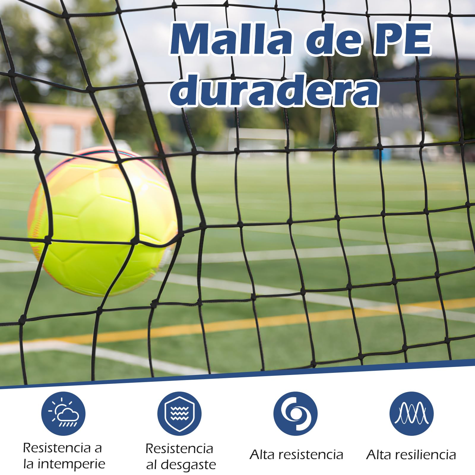 COSTWAY Porteria Futbol Niños, 372,5 x 151 x 182,5 cm, Porteria Futbol Jardin con Bolsa de Transporte, Regalo, Montaje Rápido, Red de Futbol