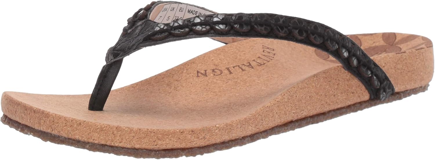 REVITALIGN Women's Kena Flip Sandal, Black, 10 Medium US
