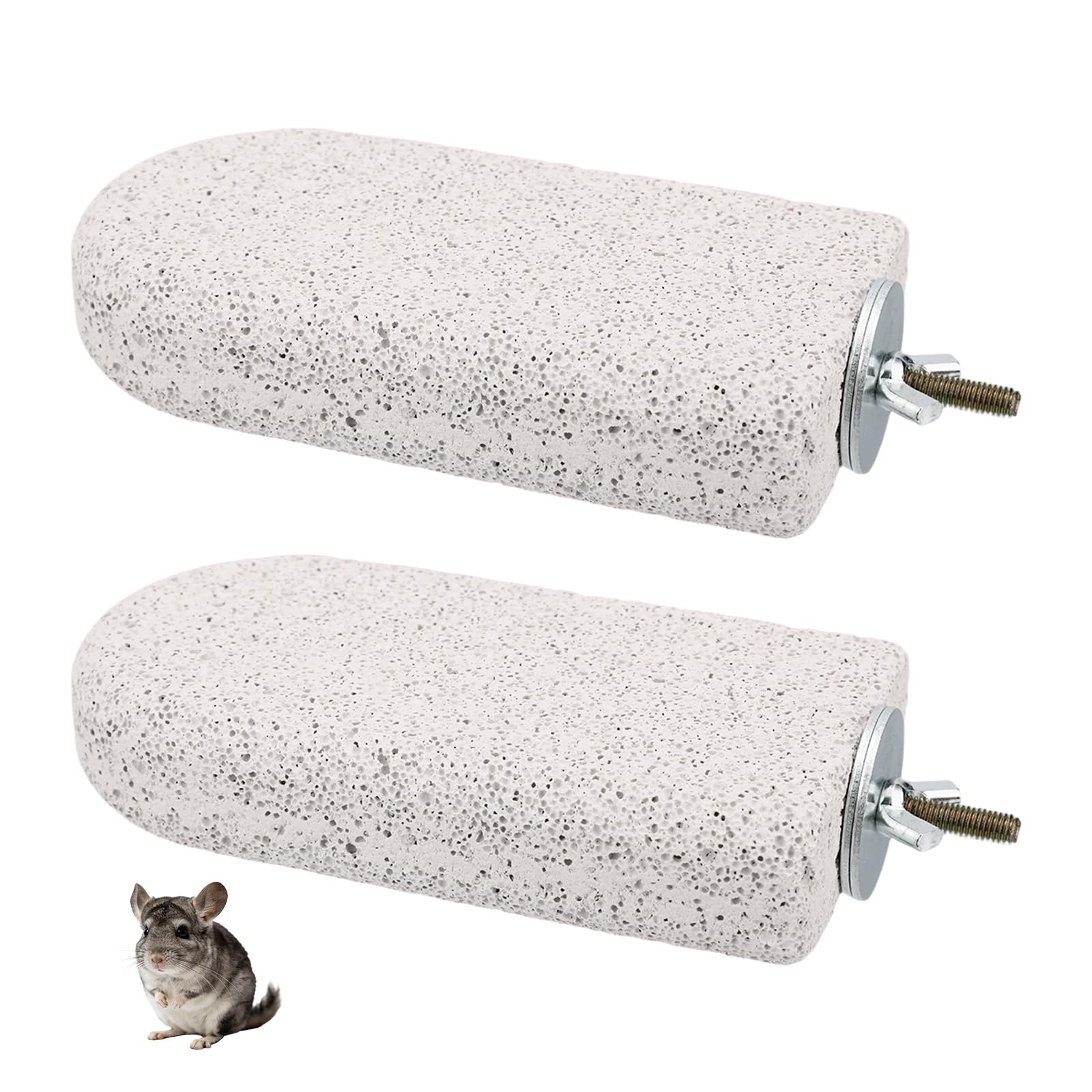 Sinbana 2pcs Chinchilla Lava Ledge, Pumice Climbing Platform & Chewing Toy Teeth Grinding Cage Accessories Lava Rock Chew Stuff for Rats Gerbil Chinchillas Squirrels Guinea Pigs Hamsters — image 1