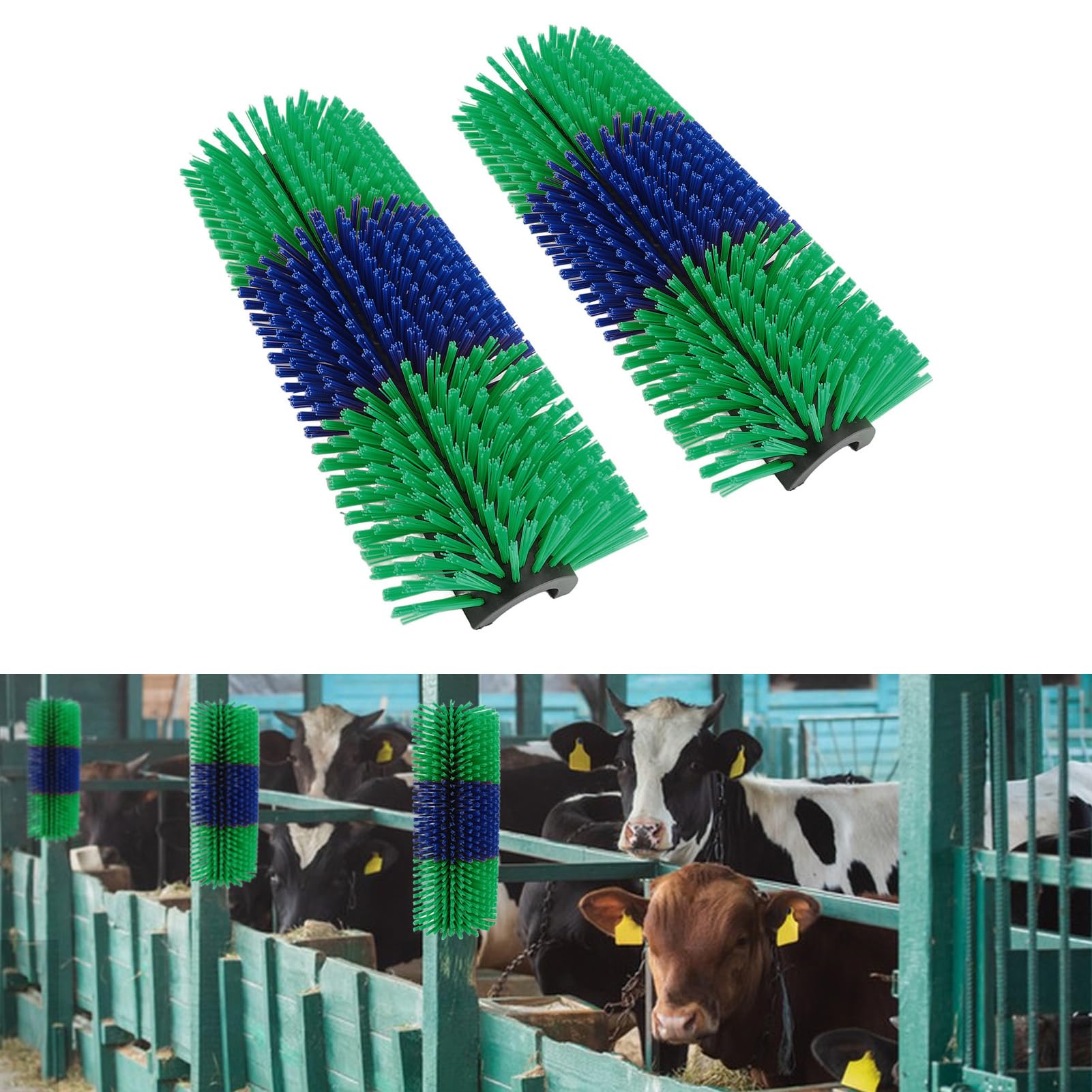 Spazzole per graffi per cavalli, bovini, pecore, per cavalli, bovini, pecore. Comfort e pulizia, durevoli e resistenti all'usura, facili da installare (verde)