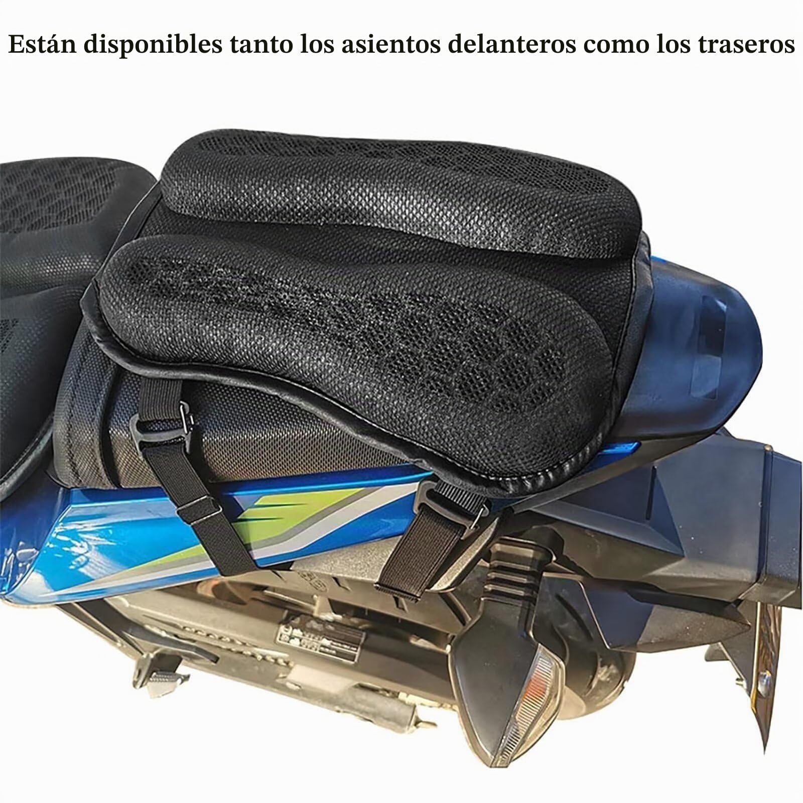 Cojín para asiento de motocicleta Cojín de gel para asiento trasero de pasajeros para conducción: cojín de asiento de pasajero de gel para motocicleta, convección de aire y tecnología de enfriamiento