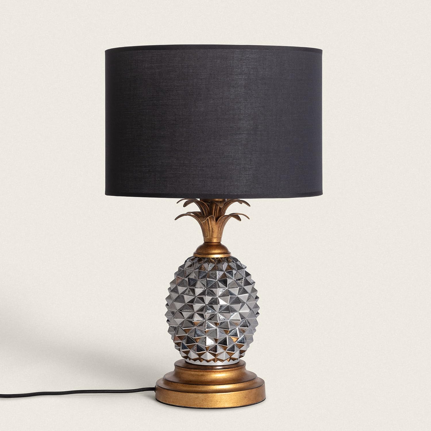 LEDKIA LIGHTING Lampe à Poser Métal et Textile Samoa Noir