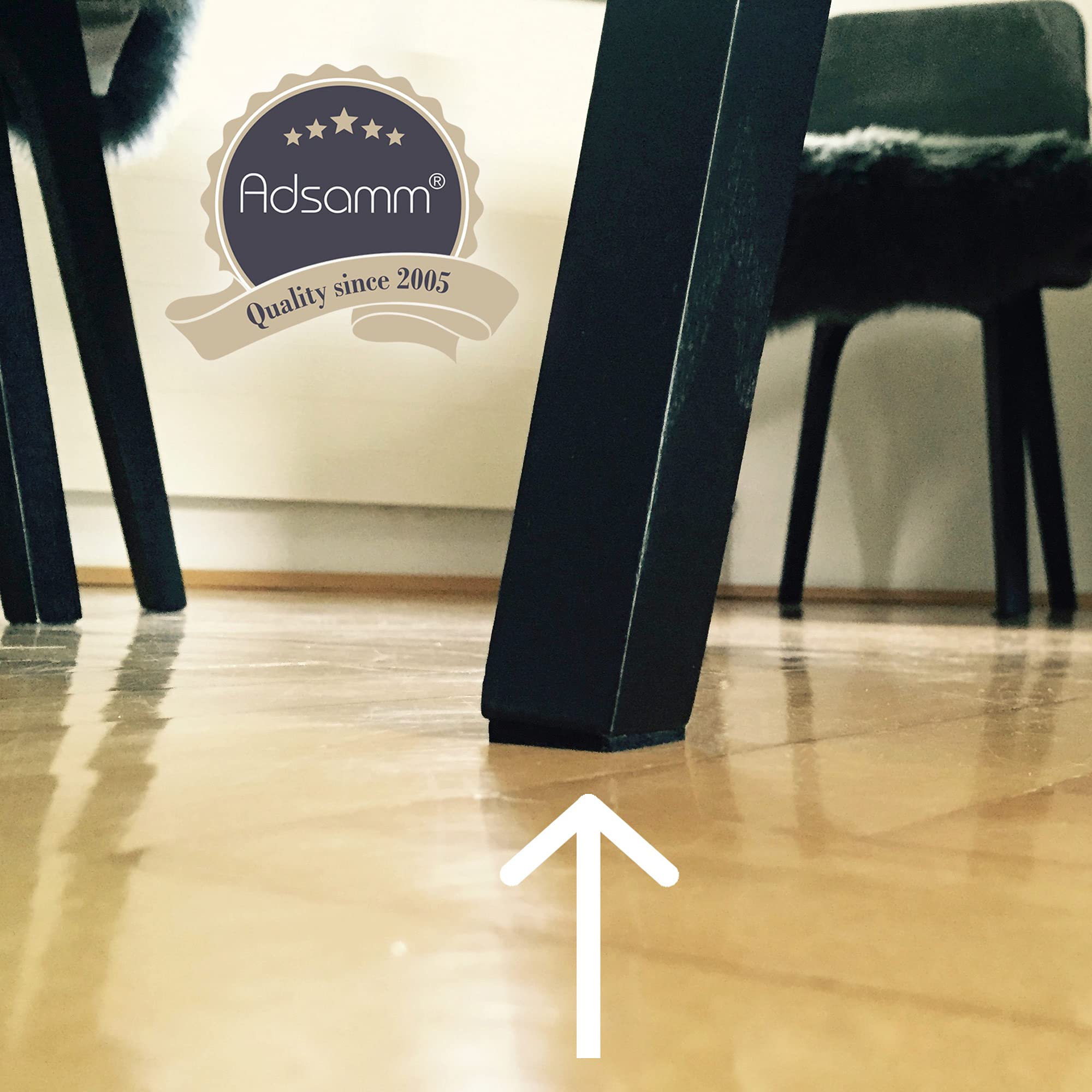 Adsamm 2000 x self-Adhesive Felt Pads Black 0 98x0 98 25x25 mm Square 0 138 3 5 mm — view 2