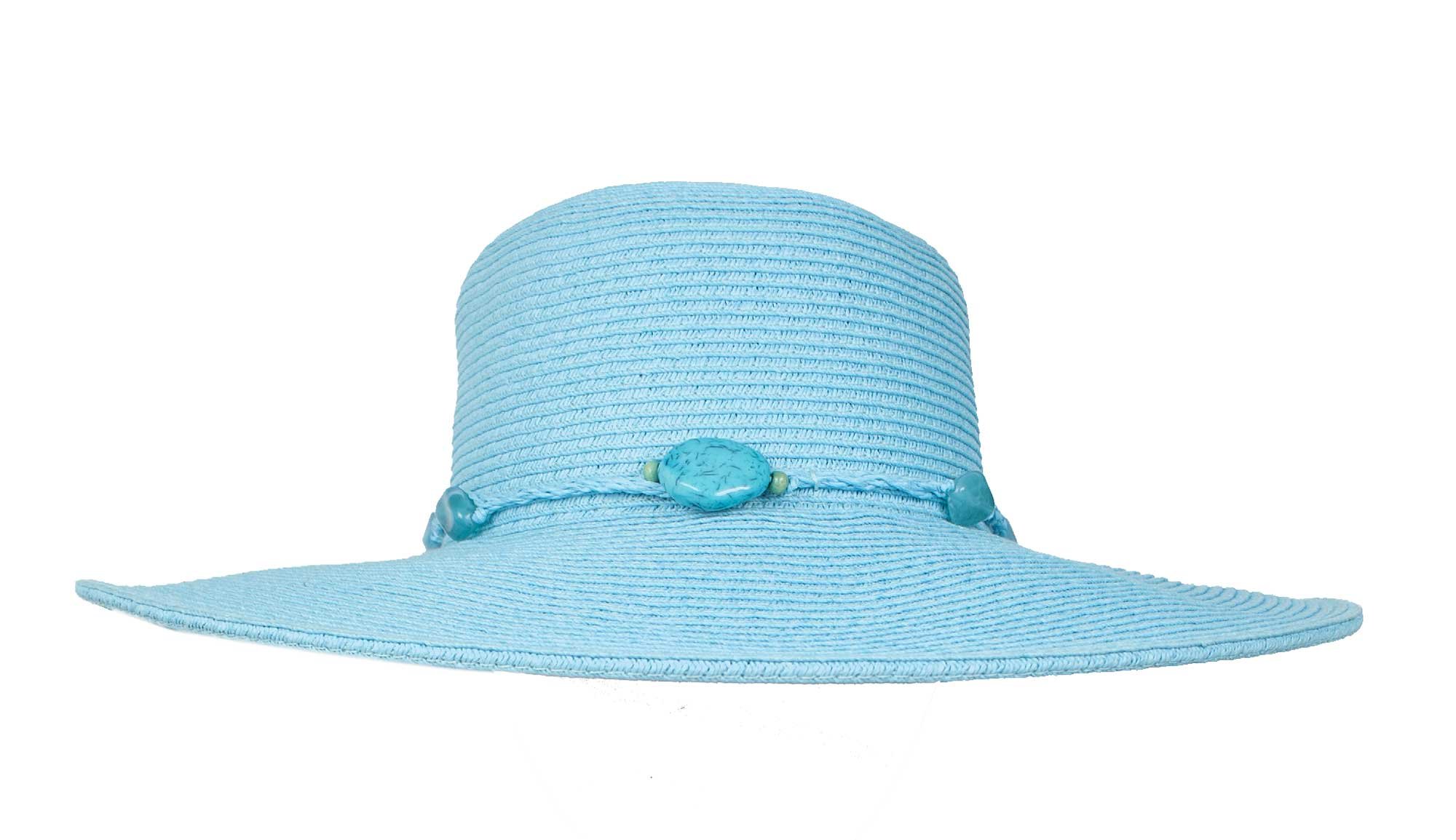 Pia Rossini Women's Blue Dolores Turquoise Sun Hat Wide Brim