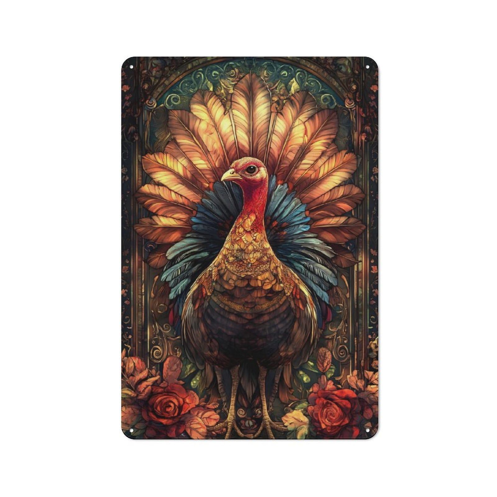 Junmoney Turkey Printed Metal Sign 30X20cm For Pub Or Café, With Clear Industrial Wall Decor Character
