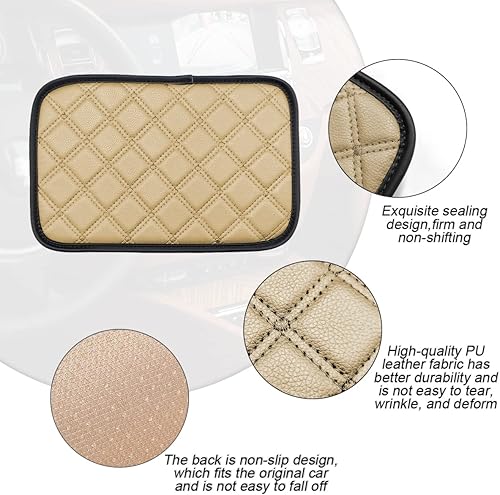Miniatura 4 de Cojín de cuero para consola central de automóvil, 11.4 x 7.4 pulgadas, impermeable, funda para reposabrazos, accesorios de protección interior del