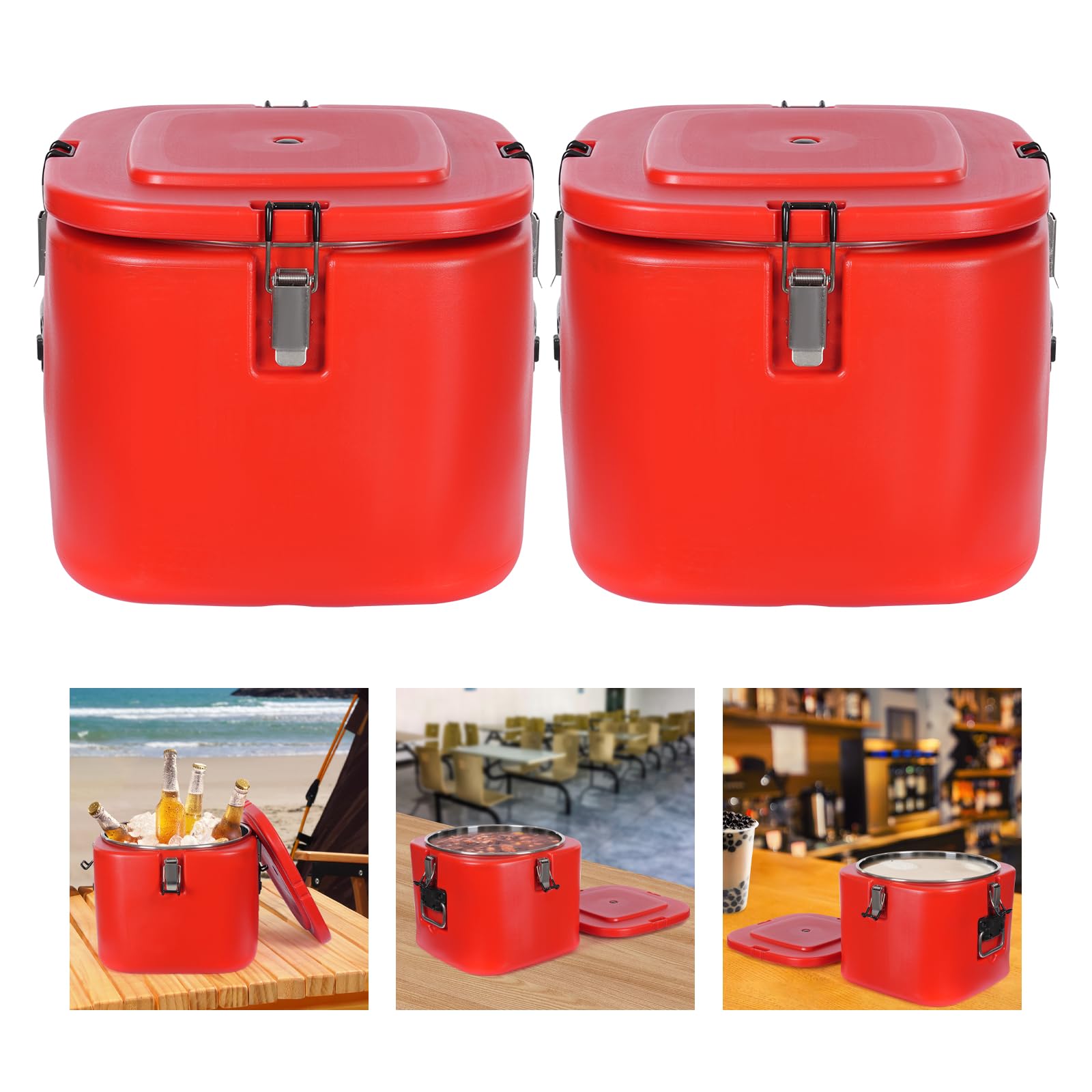2 Pcs Insulated Beverage Containers, 5.28Gal Food Warmers Food Hot Box, Portable Cold Hot Drink Container, Insulation Food Soup Warmer with Carrying Handles