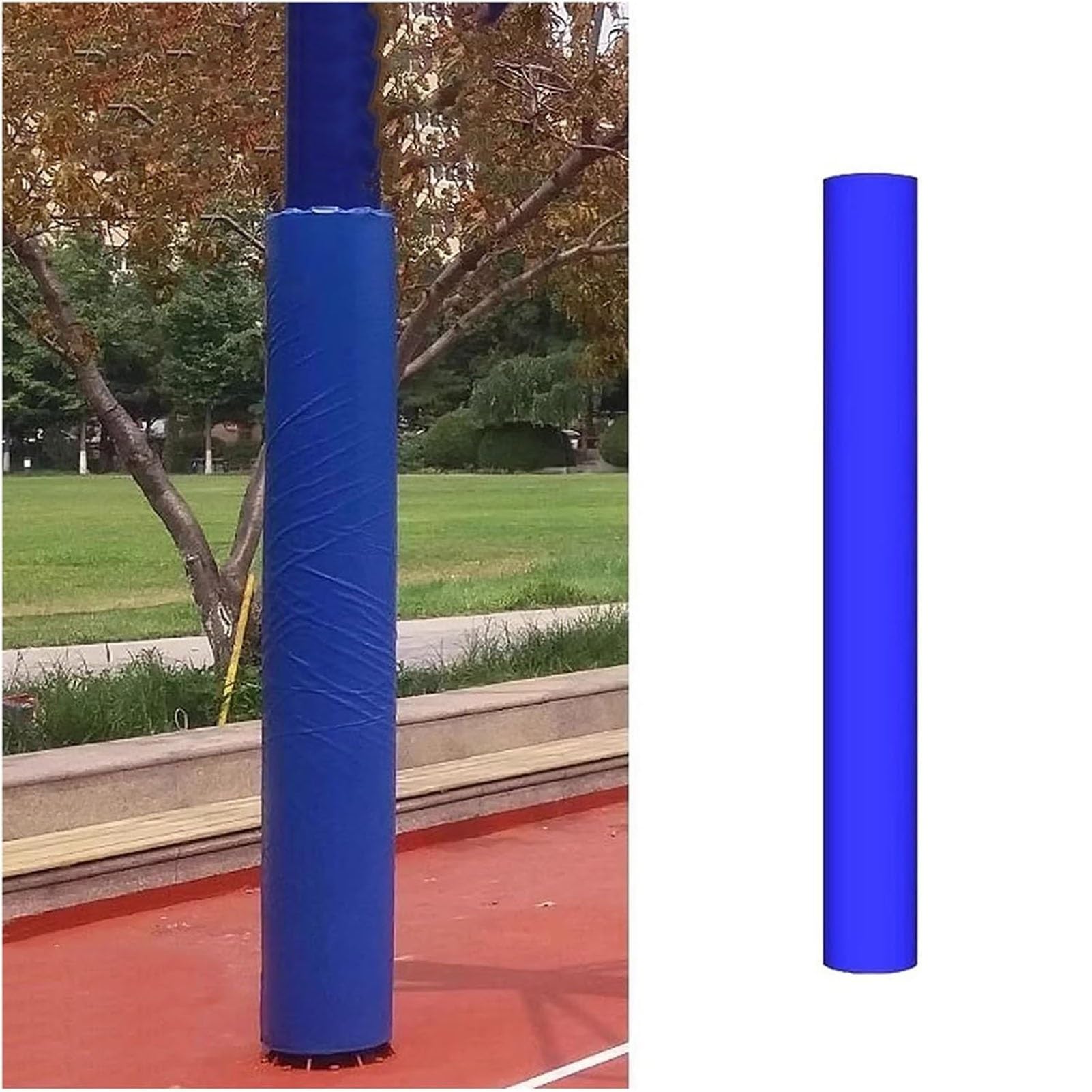 Genérico Protector de Poste Redondo Todo en uno de 4 a 8 pies, Cubierta Protectora autoadhesiva para Garaje y sótano, Acolchado de Impacto para Canasta de Baloncesto al Aire Libre, Envoltura de segur