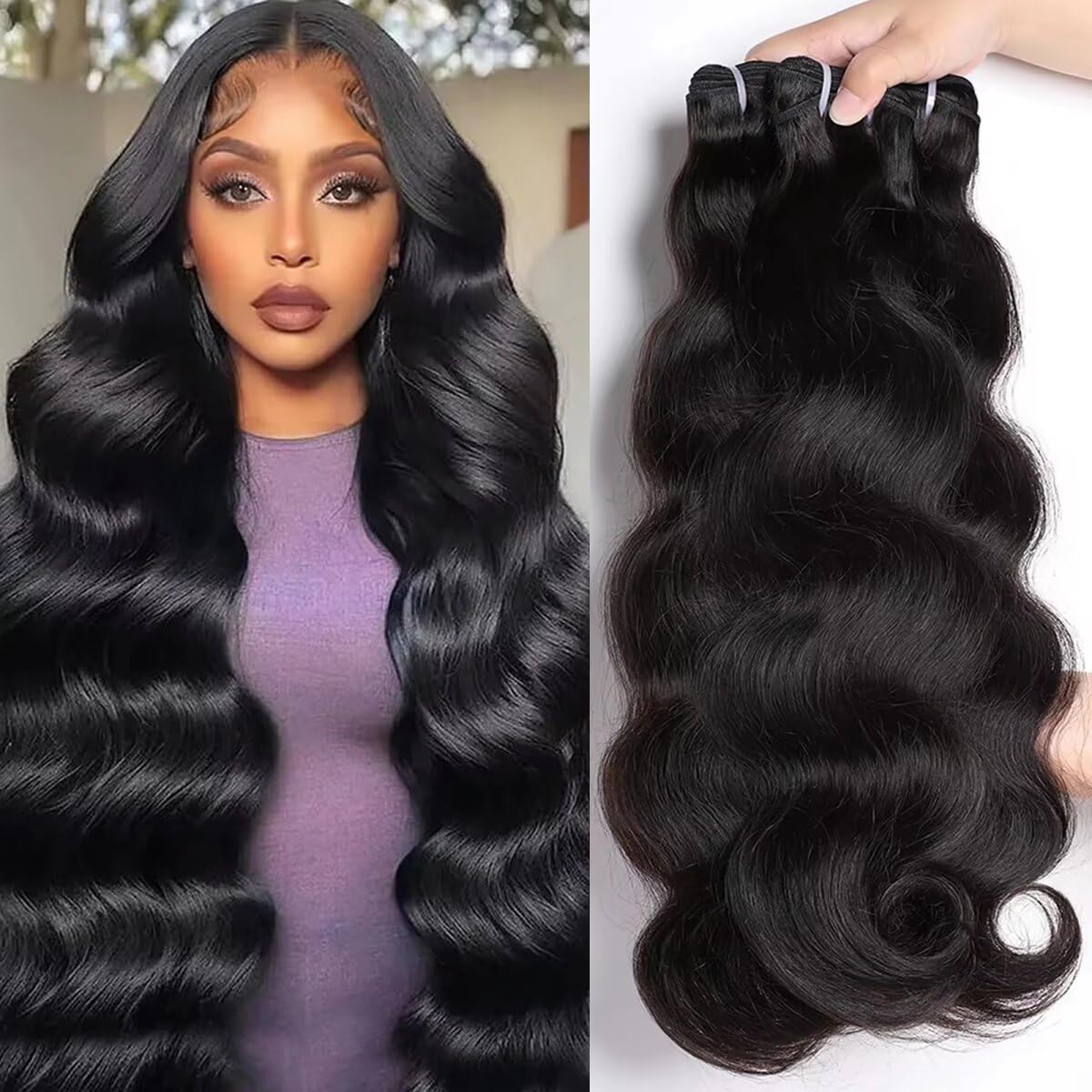 Body Wave Bundles Human Hair Bundles 20 22 24 Weave Bundles Human Hair 12A Brazilian Bundles Human Hair 100% Unprocessed Hair Bundles Deals Human Hair 3 Bundles Human Hair Body Wave(20/22/24)