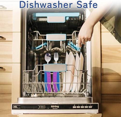 Miniatura 6 de Juego de utensilios flexibles adaptables para ancianos, utensilios con peso para temblores de manos, debilidad de artritis y Parkinson, con mango