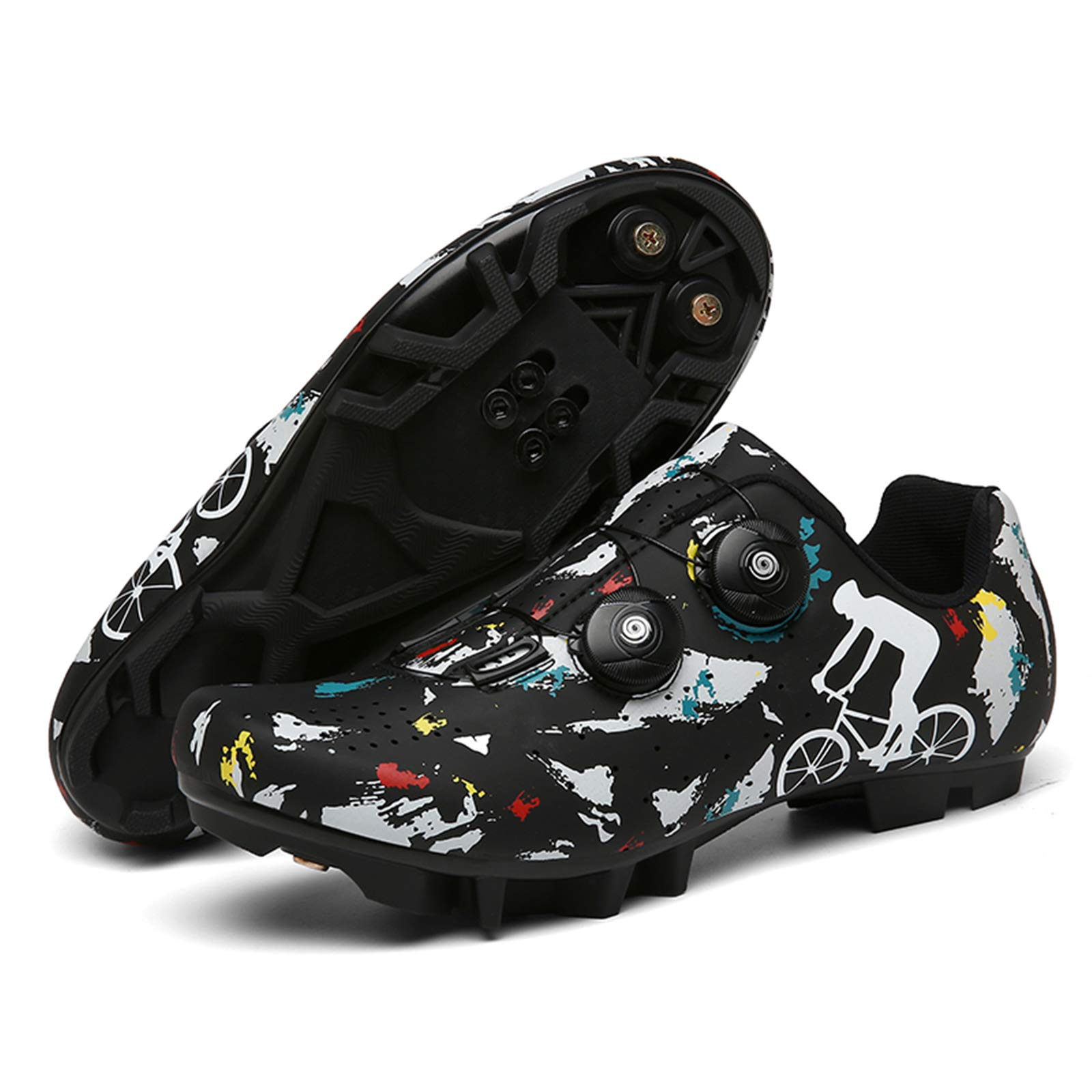 Fahrradschuhe Herren Damen MTB Schuhe SPD Mountainbike Schuhe Anti-Skid Atmungsaktiv Radschuhe Rennradschuhe