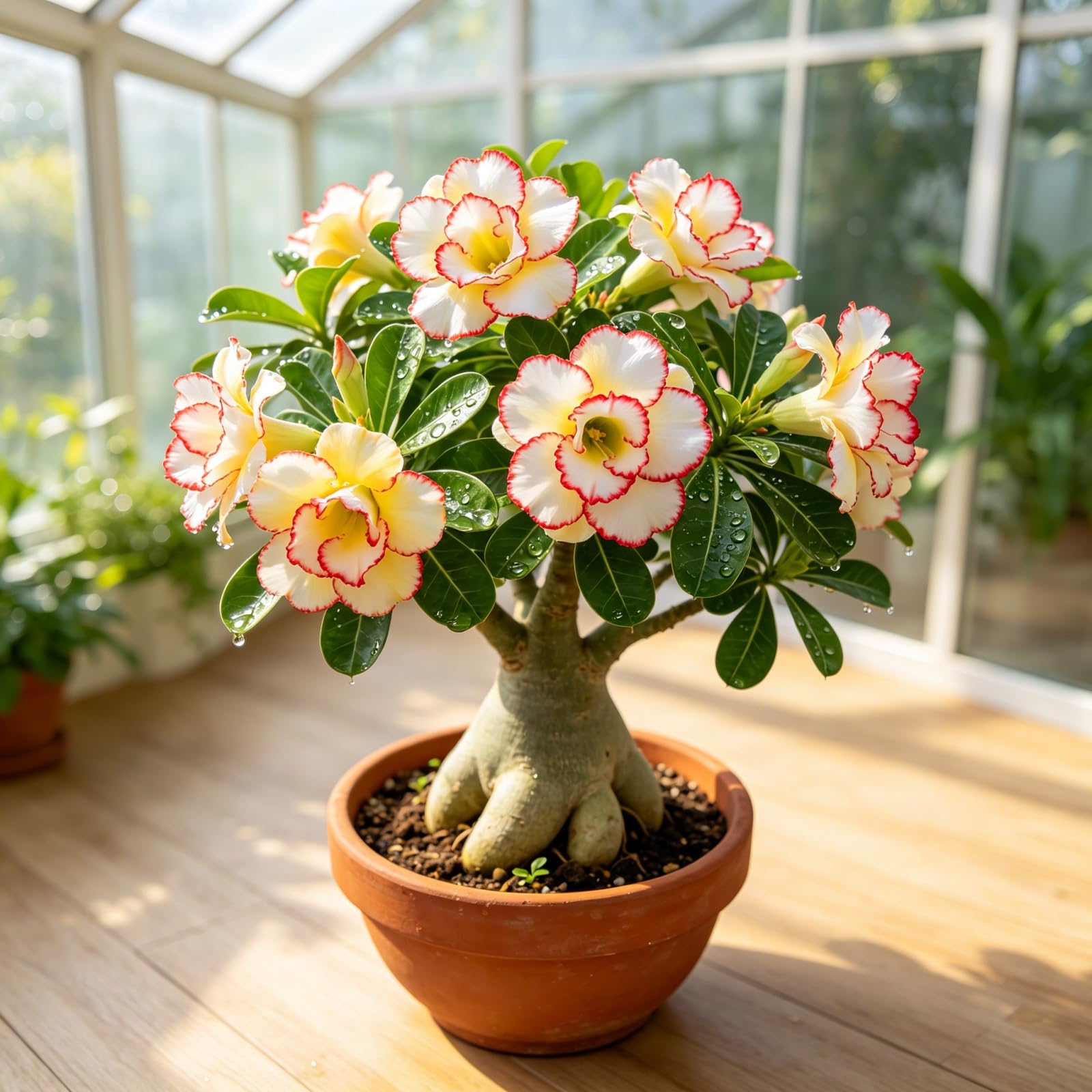 Rosa del Deserto Perenne | Colori Vivaci | Resistente alla Siccità | Per Giardini Esterni e Balconi-5bulbi-I