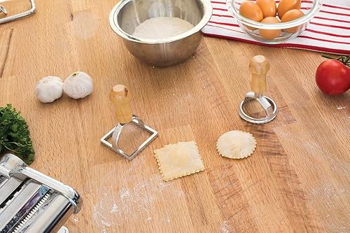 Miniatura 21 de Fante's Ravioli Maker - Sello de 2 piezas, The Italian Market Original desde 1906, juego de 2, asas de madera