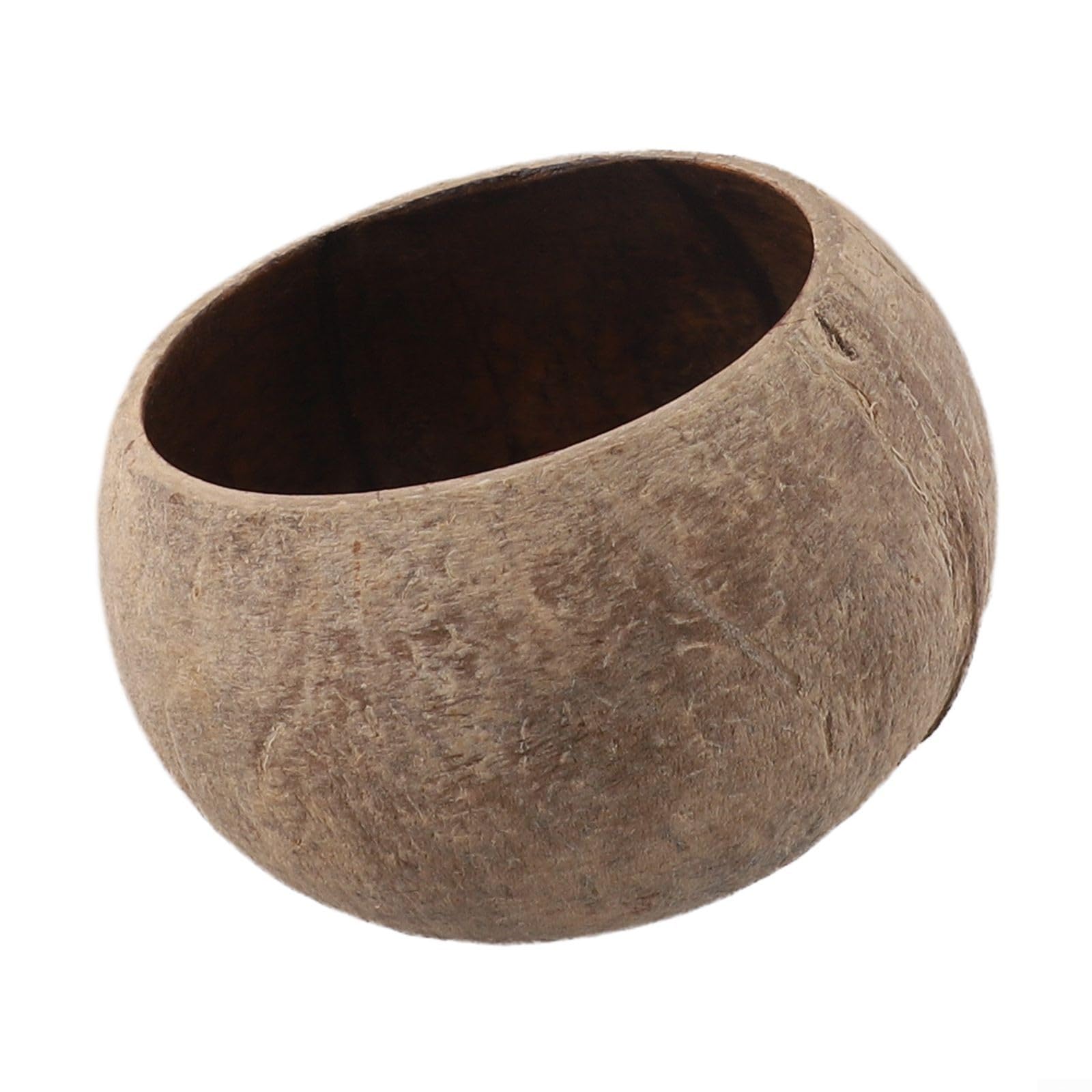 Handmade Coconut Bowl Candle Cup - Round Sustainable Small Candle Holder for Aromatherapy, Dried Fruit or Tropical Table Décor(primitive shell)