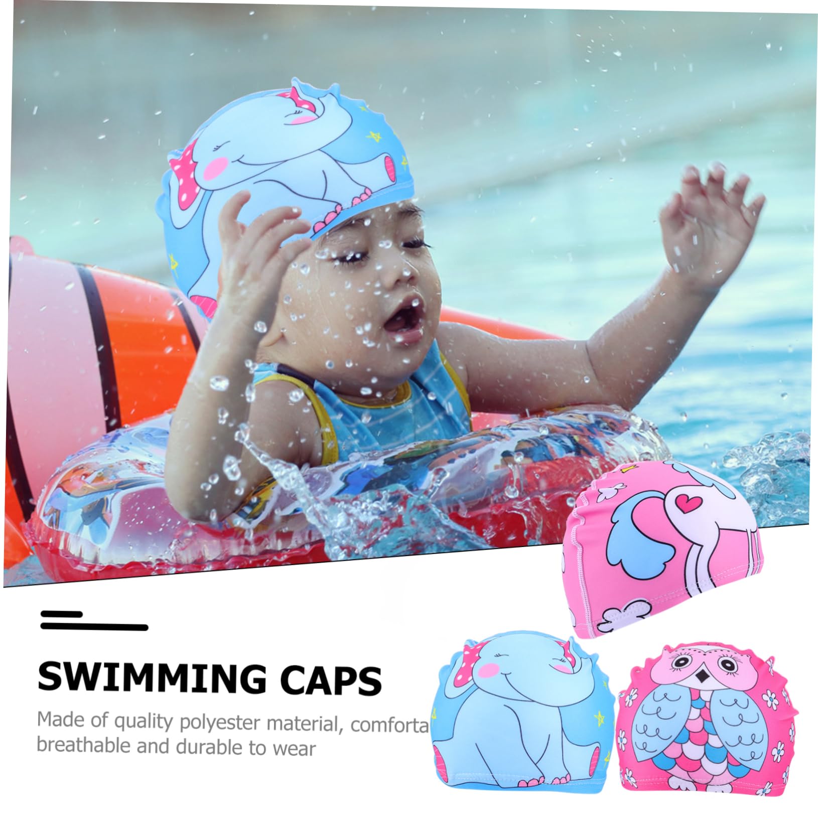 Toddmomy 9 Piezas Niños Gorras Adolescentes Tela Animal Niñas Orejas Niño Sol Unisex Protector En Dibujos Animados Niños Lindo Elefante Baño X Bebé Estampado Largo Patrón Niño Y Visera