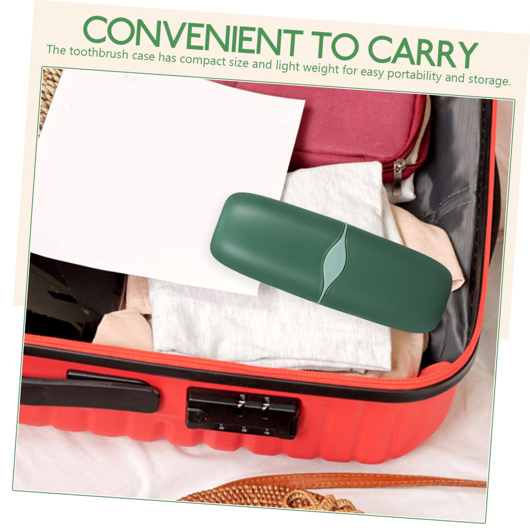 FRCOLOR 4pezzi Portaspazzolino Viaggio Multifunzione Organizer Per Spazzolino e Dentifricio Design Compatto e Portatile Per Viaggi Campeggio e Uso Domestico Matcha