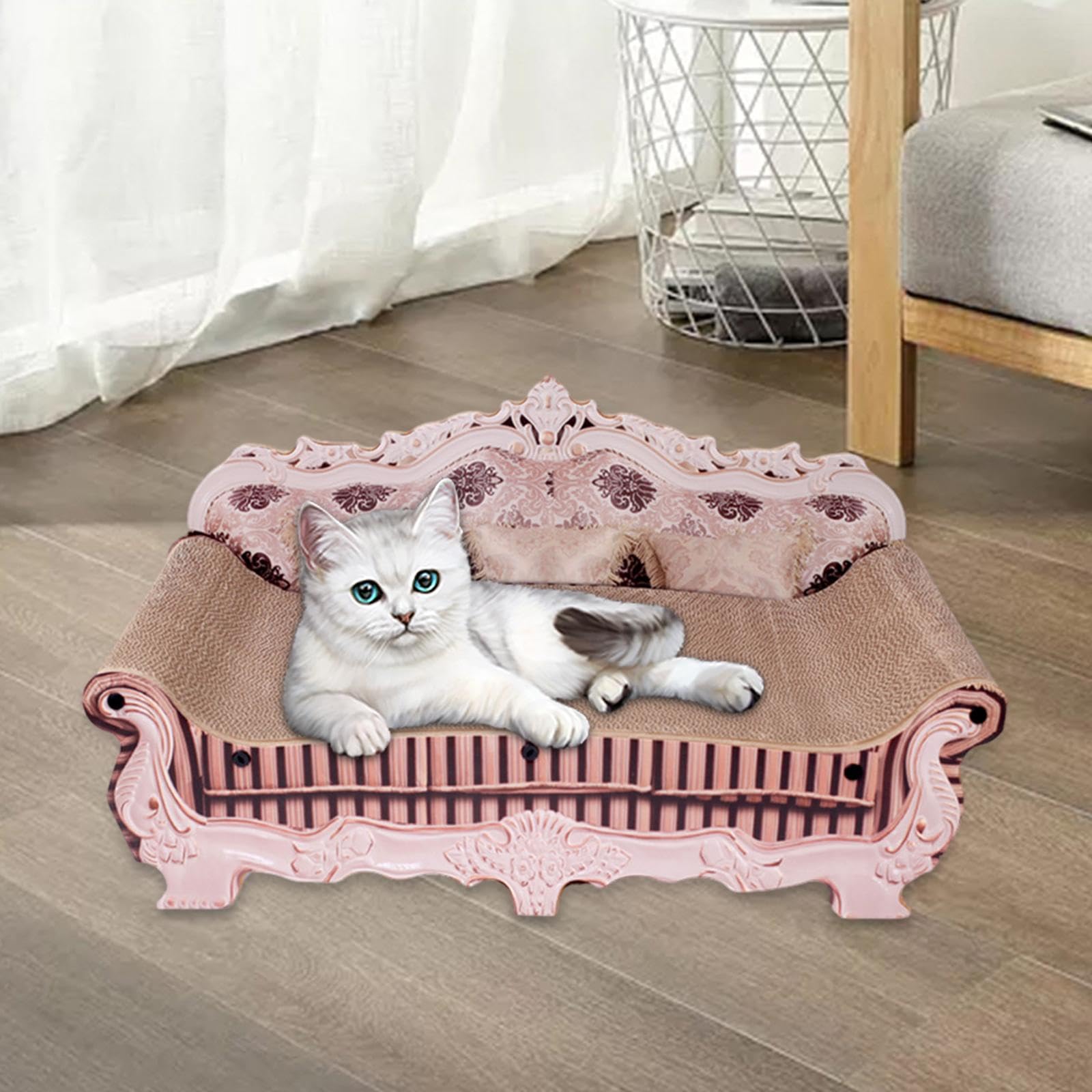 Generic Divano/letto Tiragraffi in Cartone Ondulato per Gatti, Dimensioni 20x9,5x9,5 Pollici.