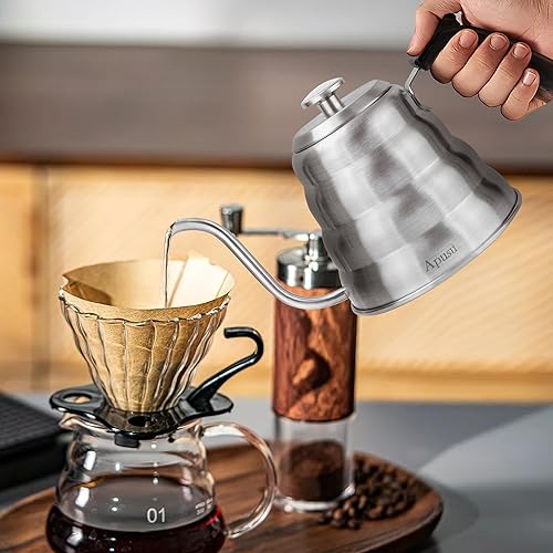 Miniatura 2 de Hervidor de cuello de cisne para café y té de goteo manual, 40 onzas, hervidor de café con termómetro, hervidor de té para estufa, 40.6 fl oz, 6
