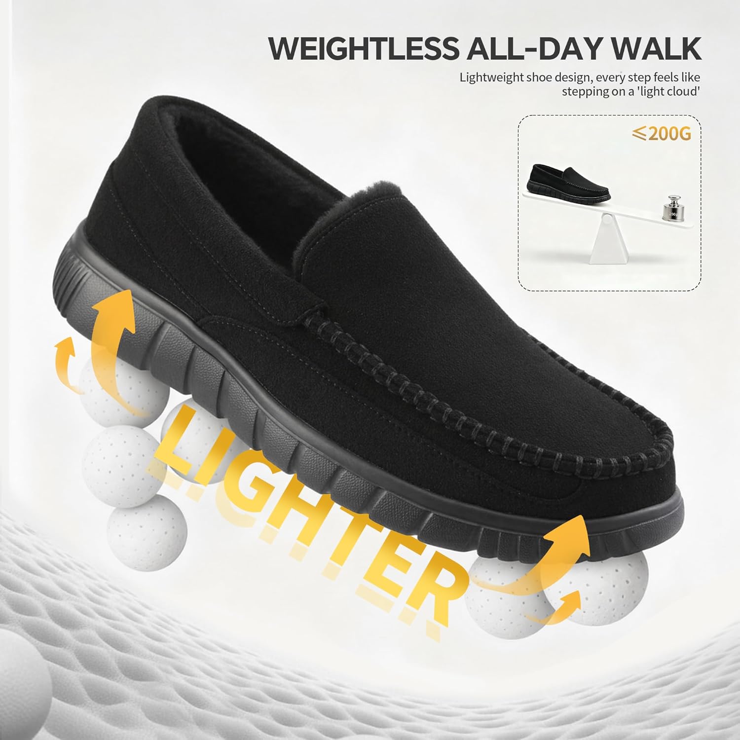 shoeslocker Men's Slippers Faux Fur - Loafers Slip On Casual House Work Shoes for Outdoor Indoor - Image 5